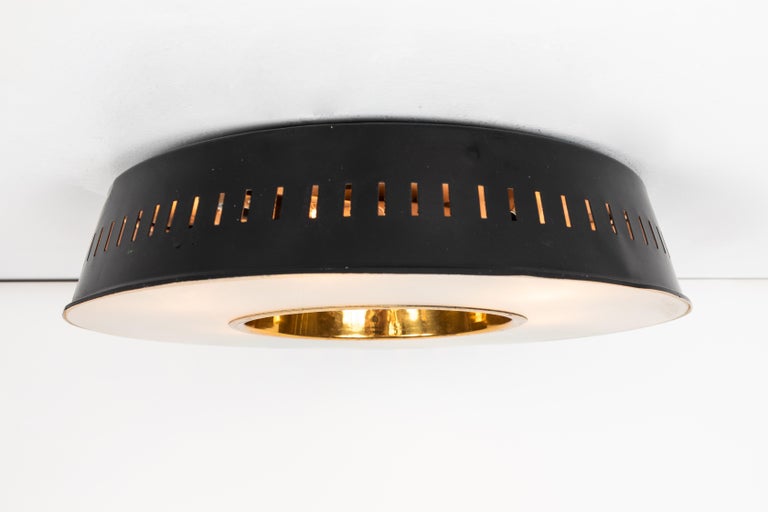 Large 1960s Italian Flush Mount Ceiling Light Attributed to Stilnovo at
