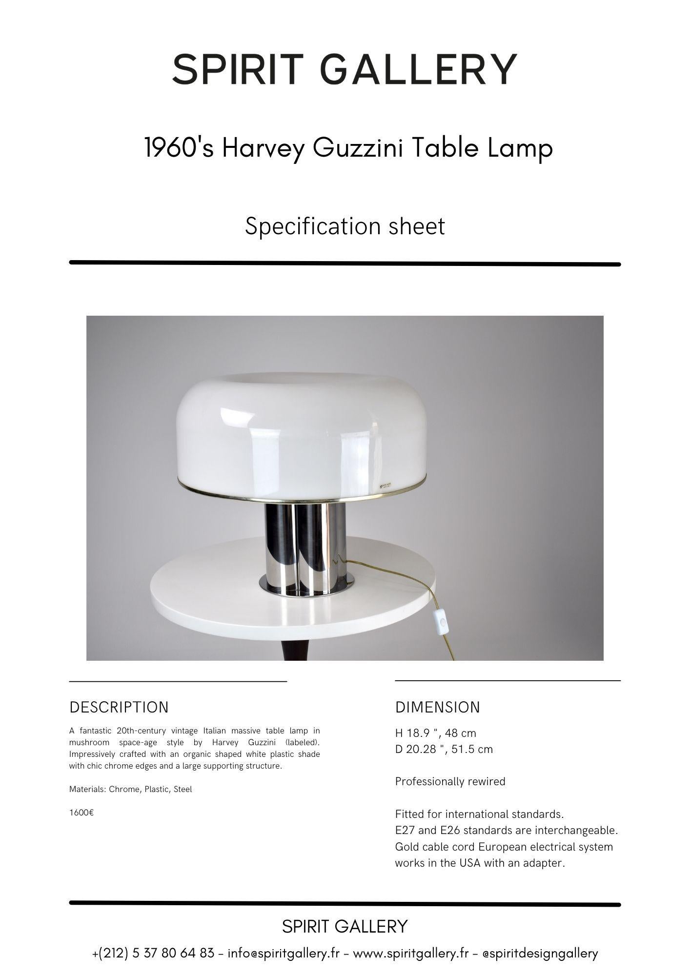 Large 1960's Italian Harvery Guzzini Table Lamp 14