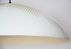 Large Italian Minimalist White 1960s Metal Pendant