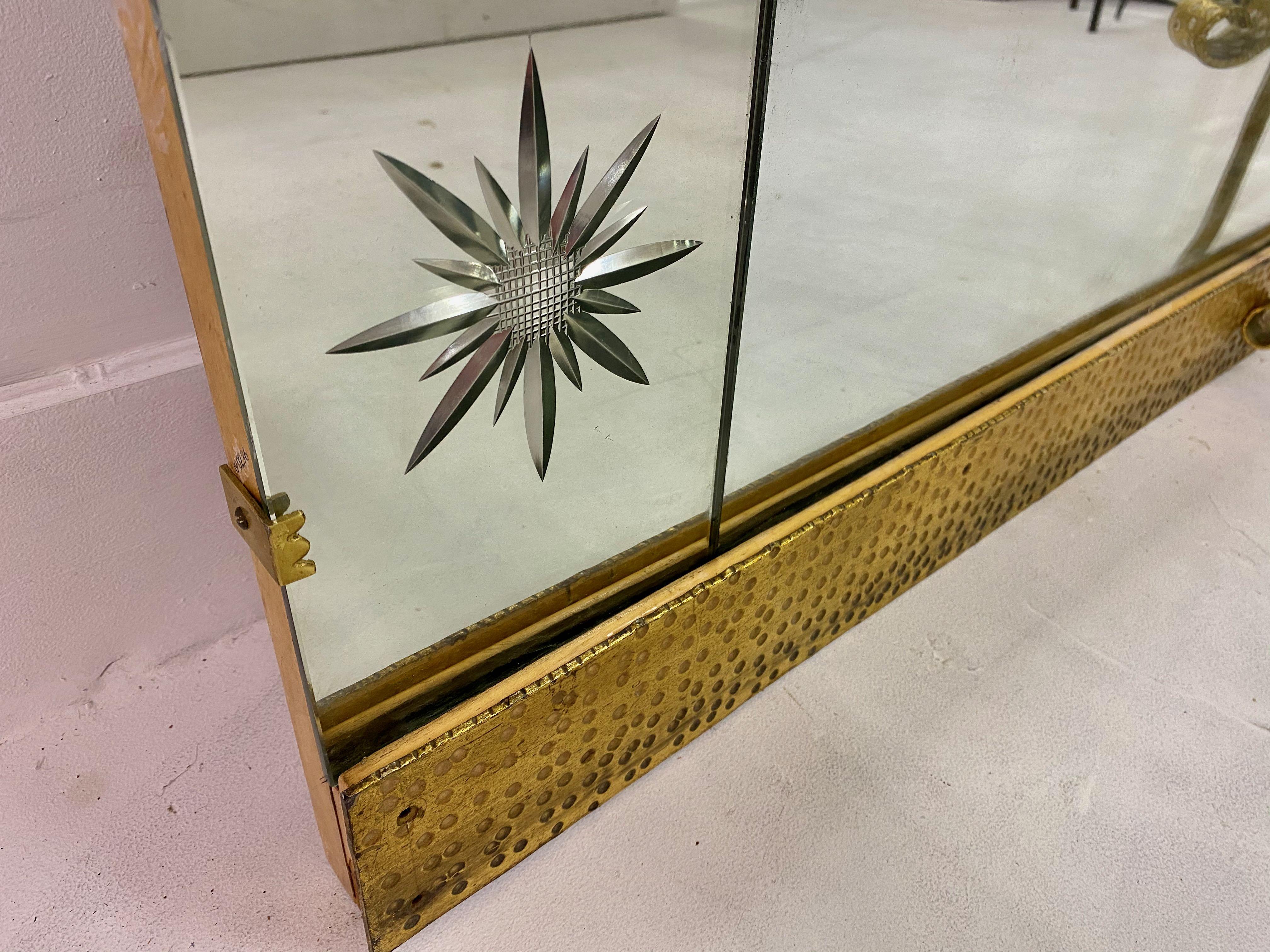 Mid-Century Modern Large 1960s Italian Mirror Console by Pierluigi Colli for Crystal Art