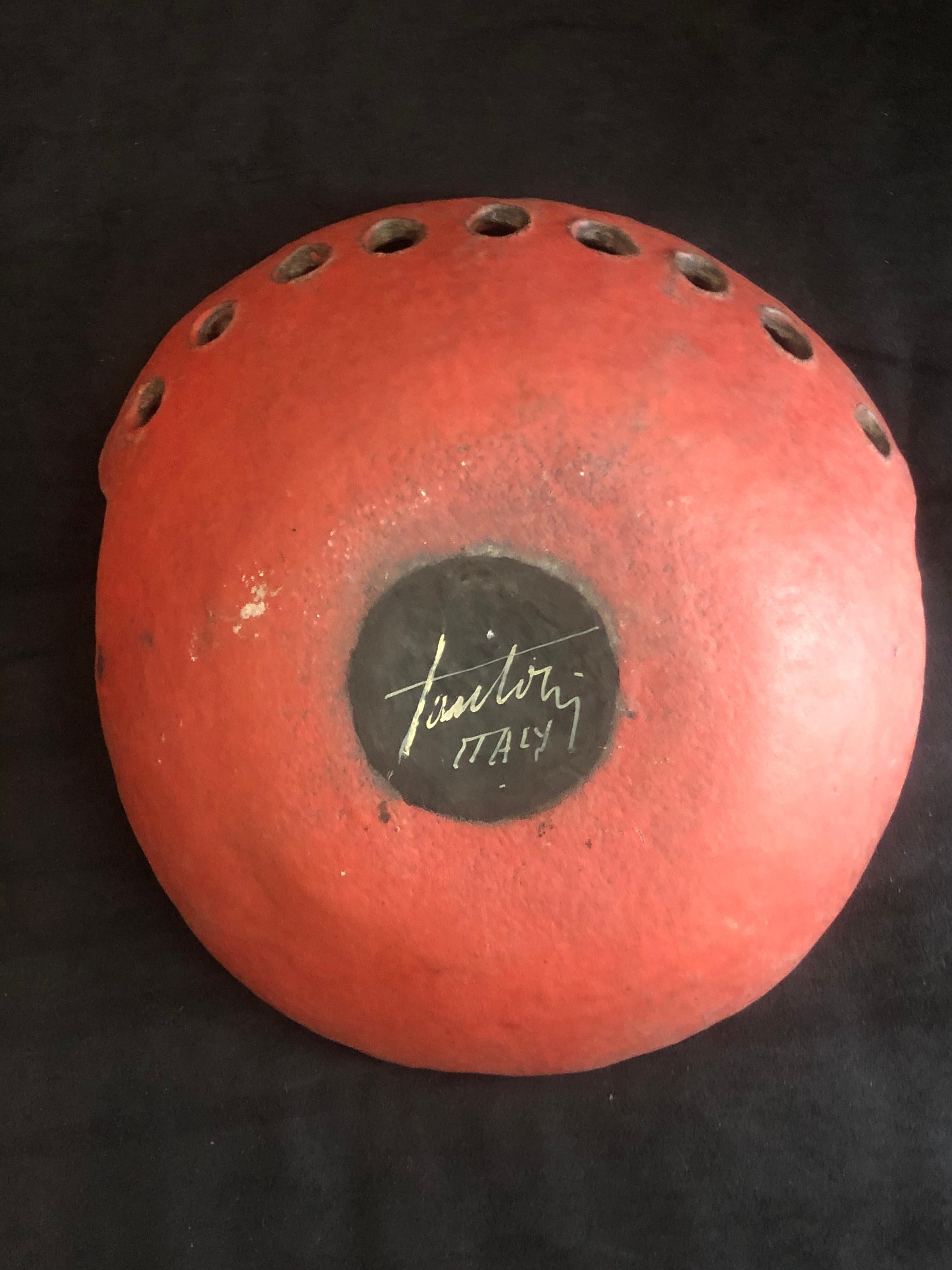 Mid-Century Modern Large 1960s Italian Studio Pottery Bowl By Marcello Fantoni