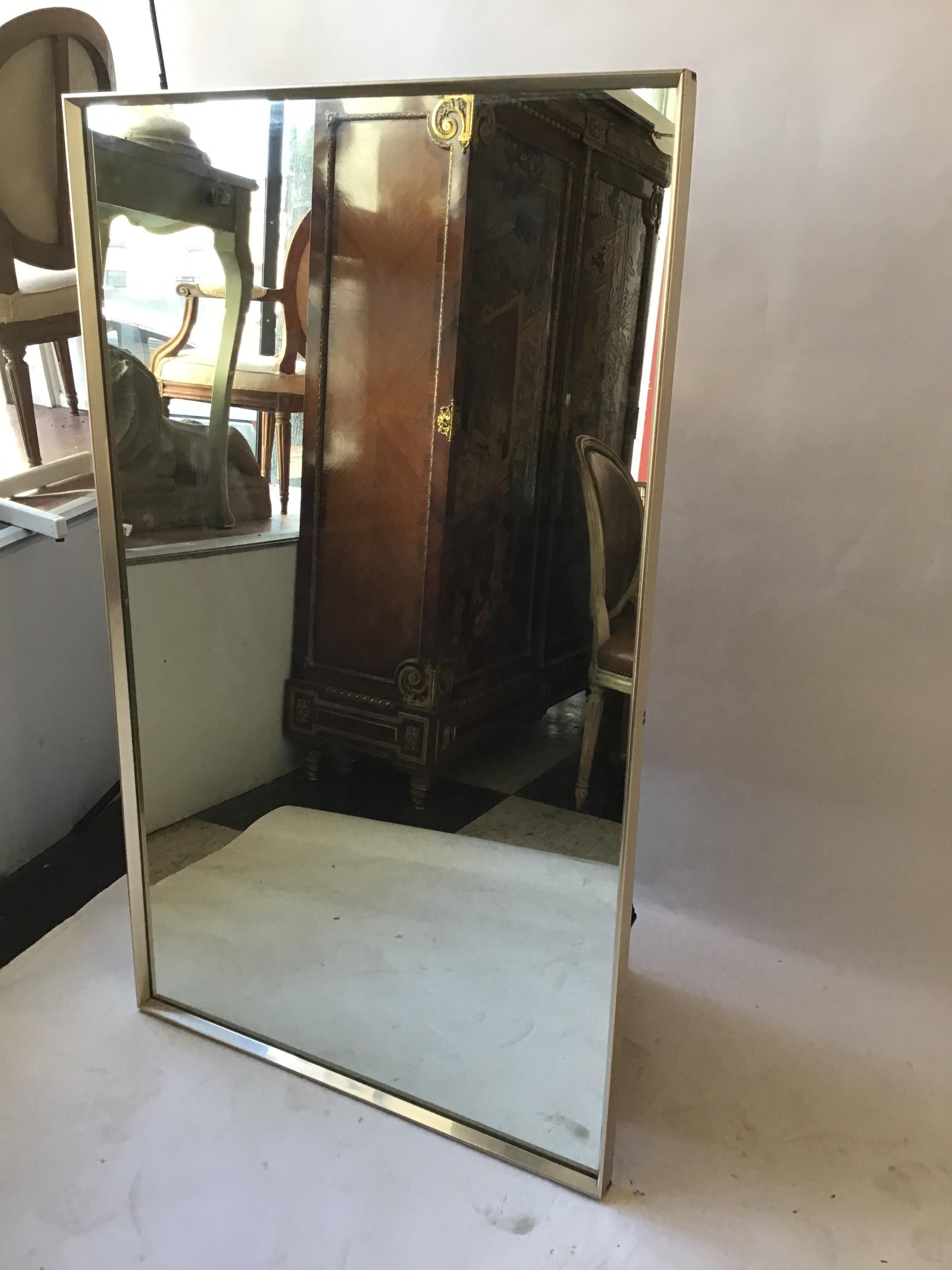 Large 1960s John Stuart steel mirror.