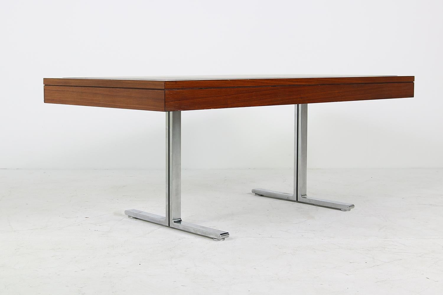 Mid-Century Modern Large 1960s Knoll Art Collection Executive Desk with Leather and Two Sideboards