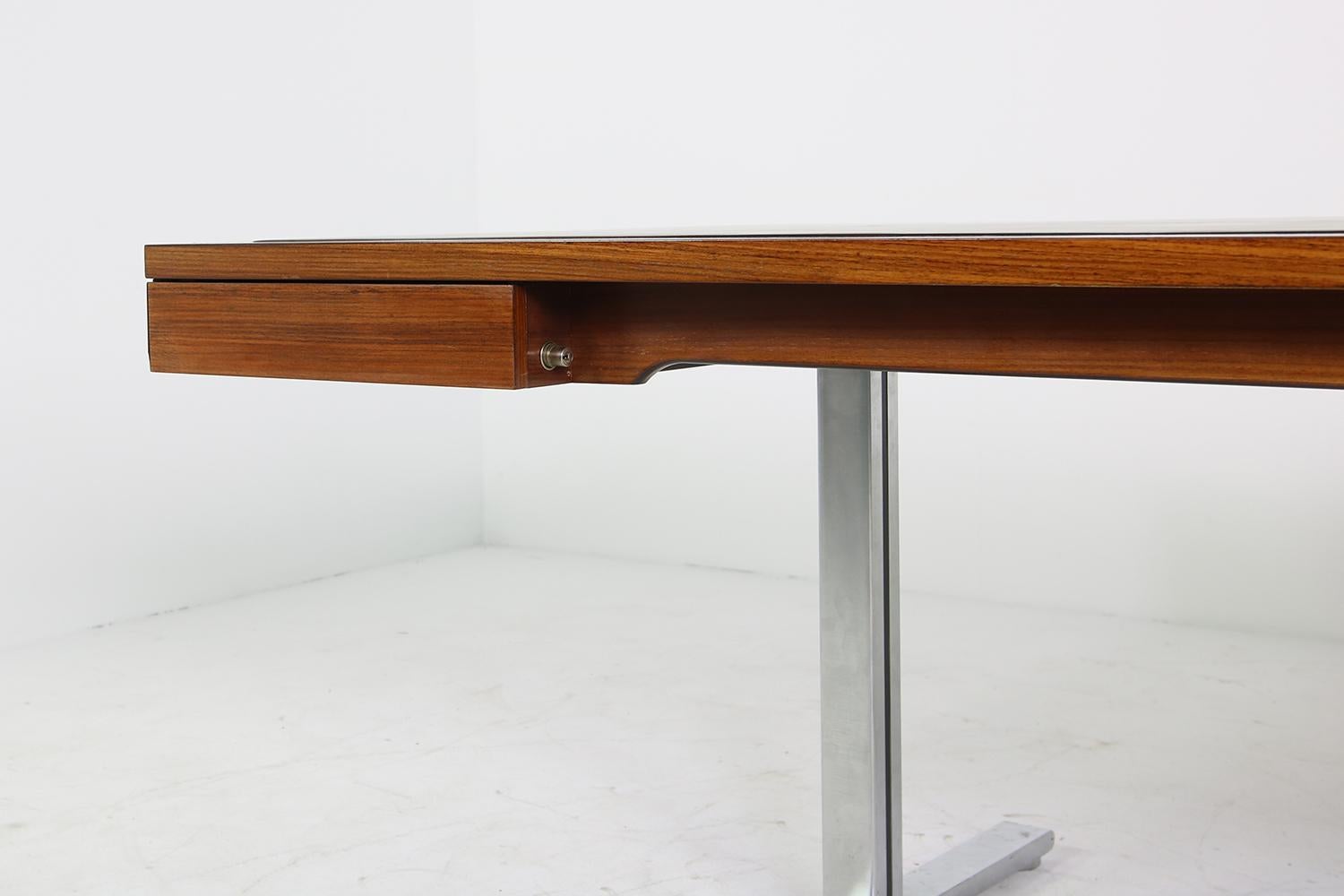 German Large 1960s Knoll Art Collection Executive Desk with Leather and Two Sideboards