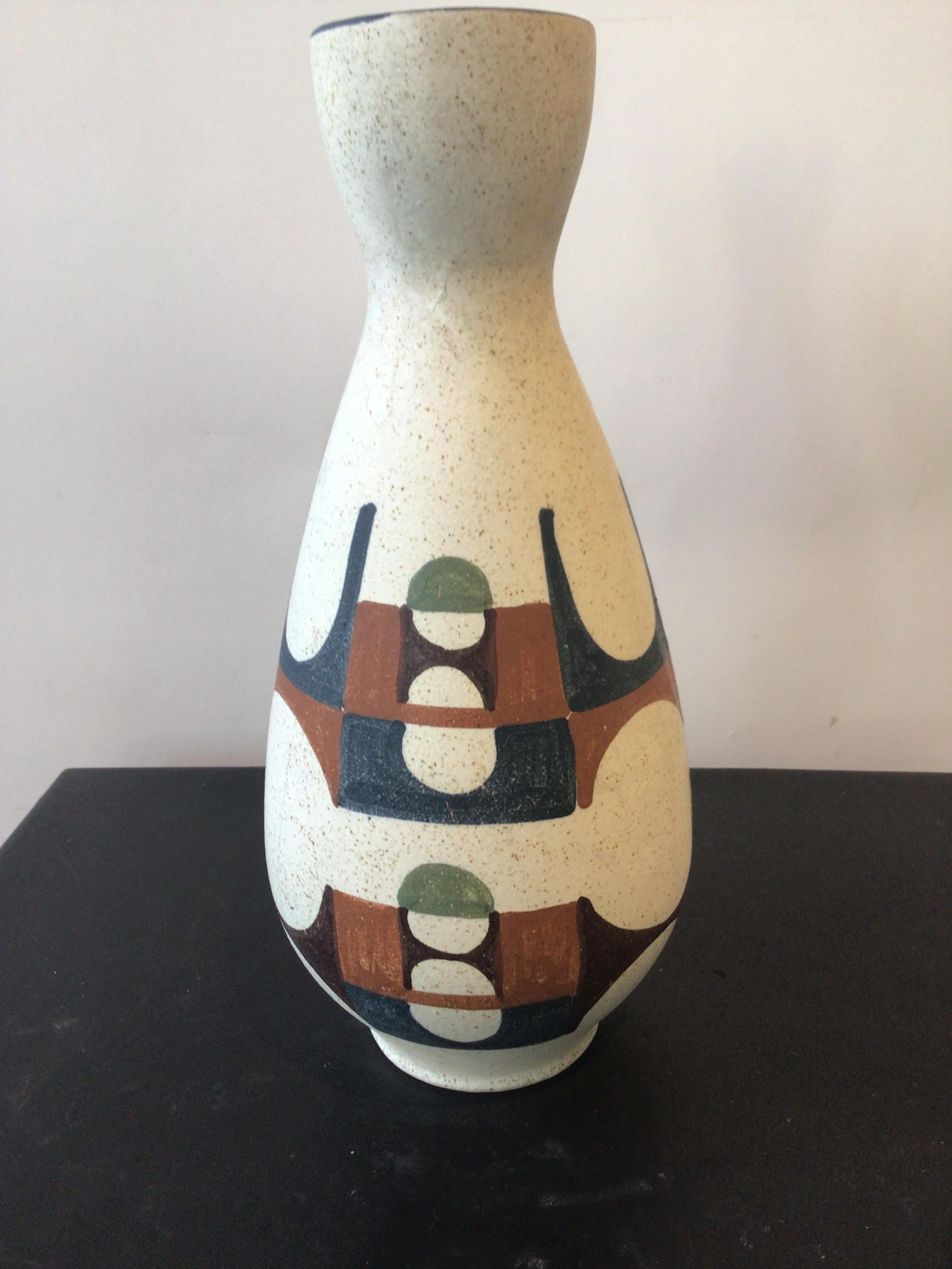 Large 1960s Lapid  Israeli Ceramic Vase  In Good Condition For Sale In Tarrytown, NY