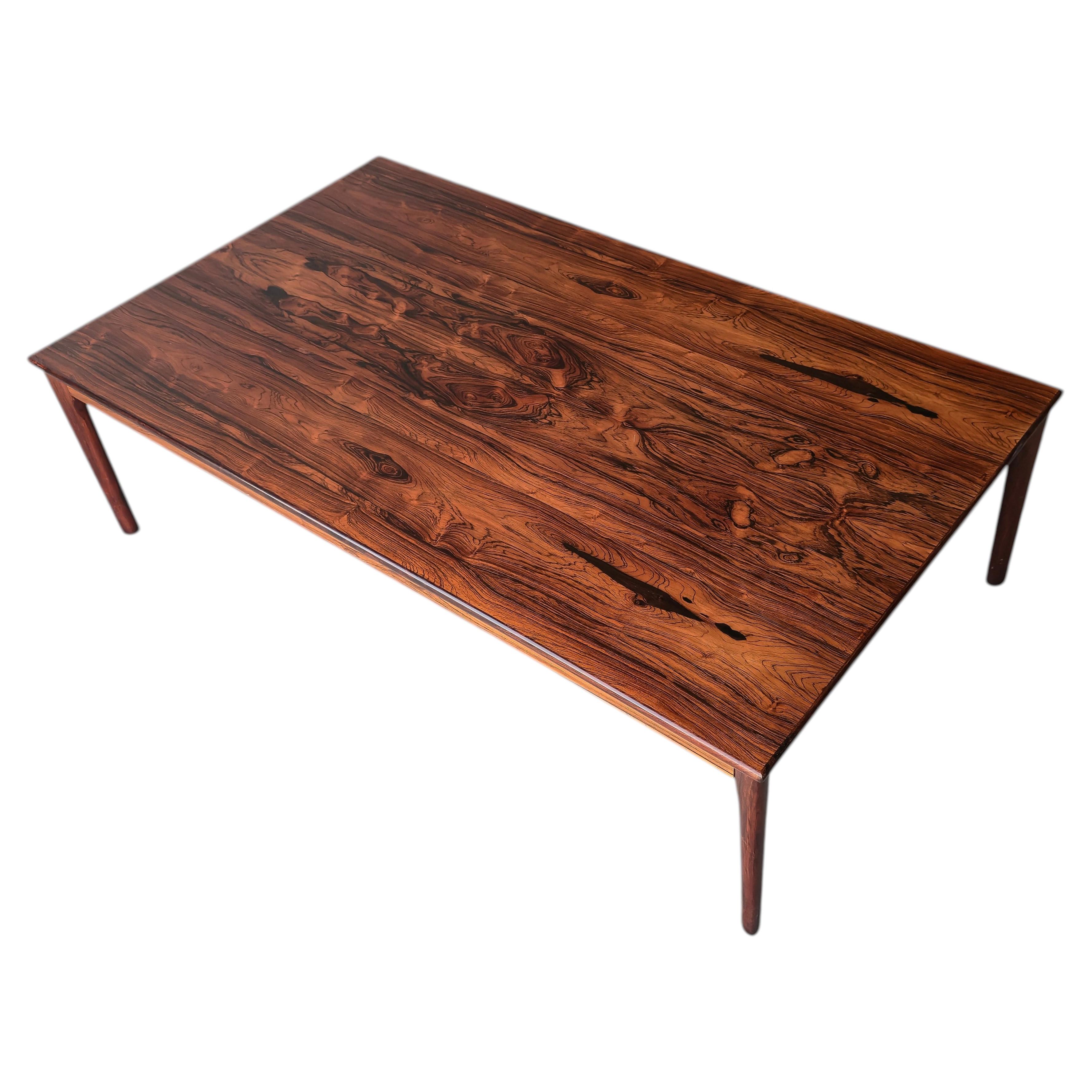 Large 1960s Mid Century Danish Brazilian Rosewood Coffee Table