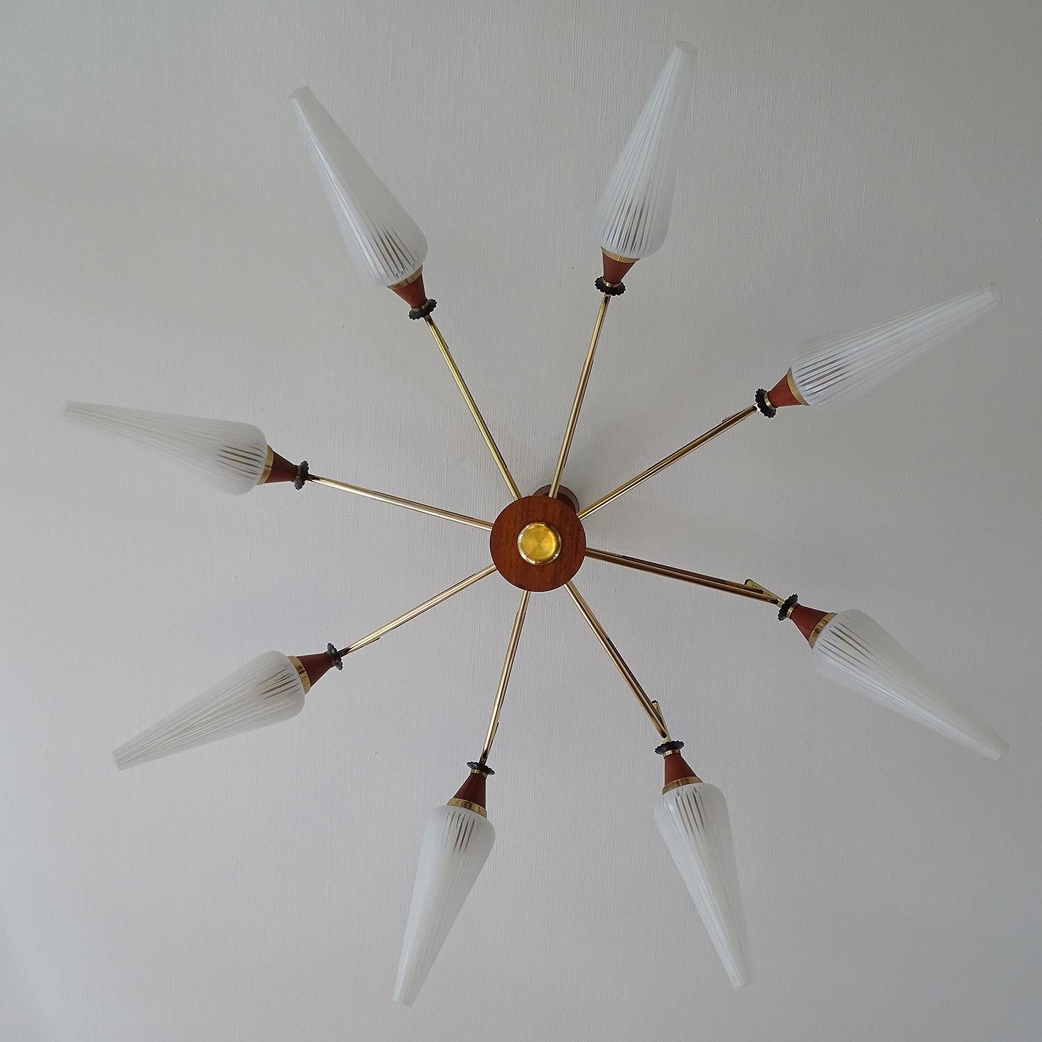 Teak 1960s Scandinavian Modern Pendant Light For Sale