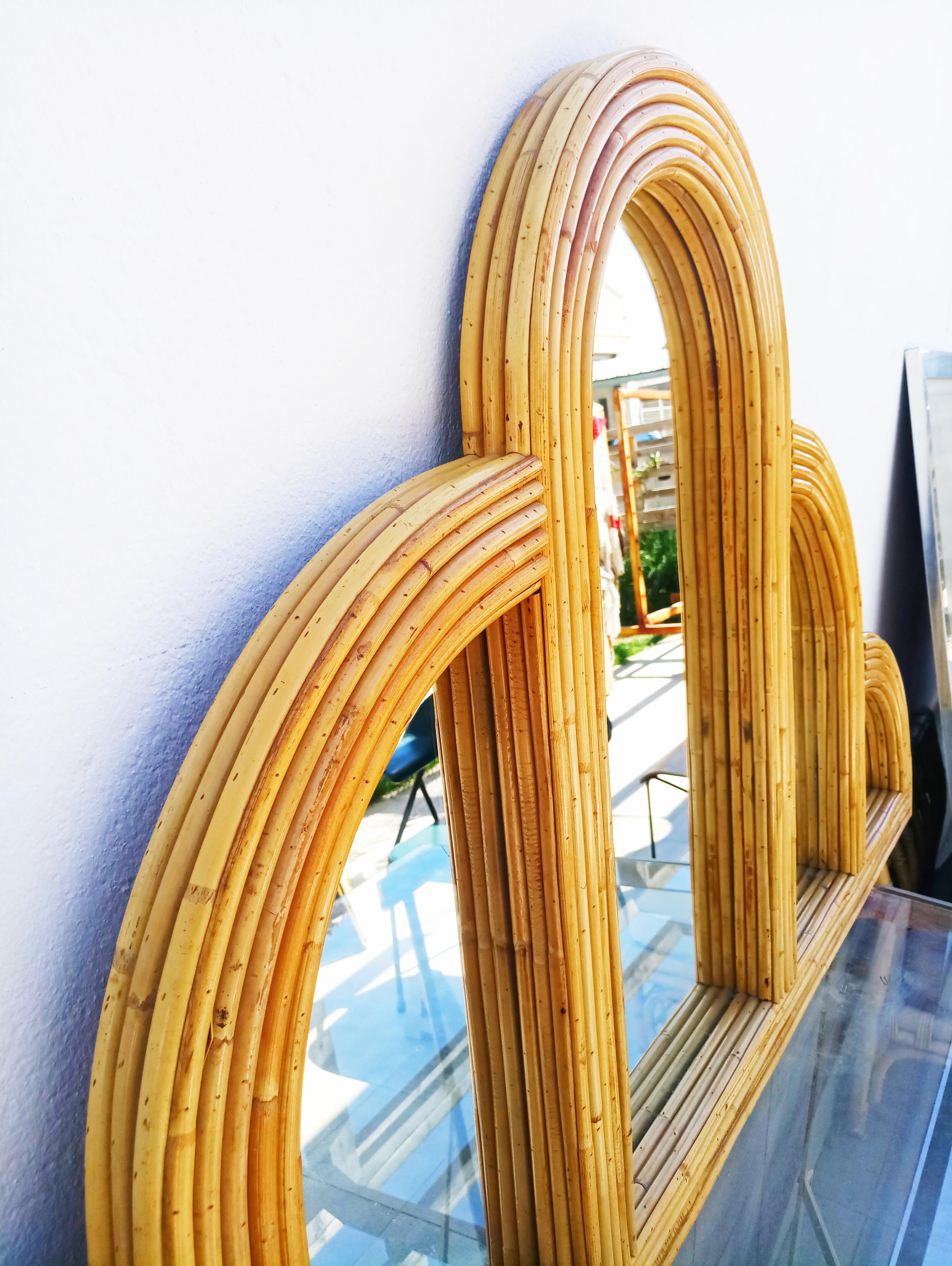 Large 1960s Mirror Bamboo For Sale 2