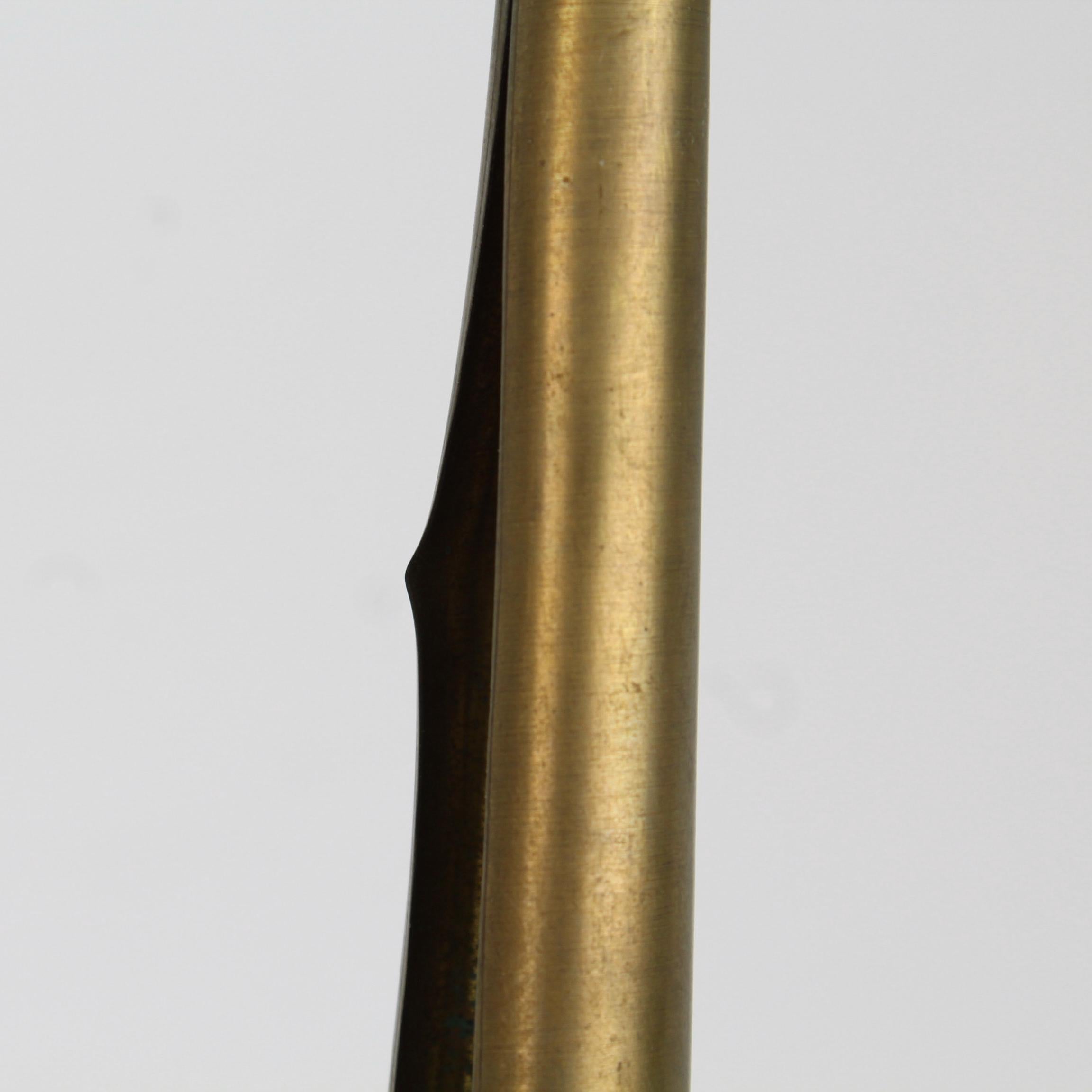 Large 1960s Modernist Seven Light Brass-Plated Tin Candelabrum by Gene Byron 3