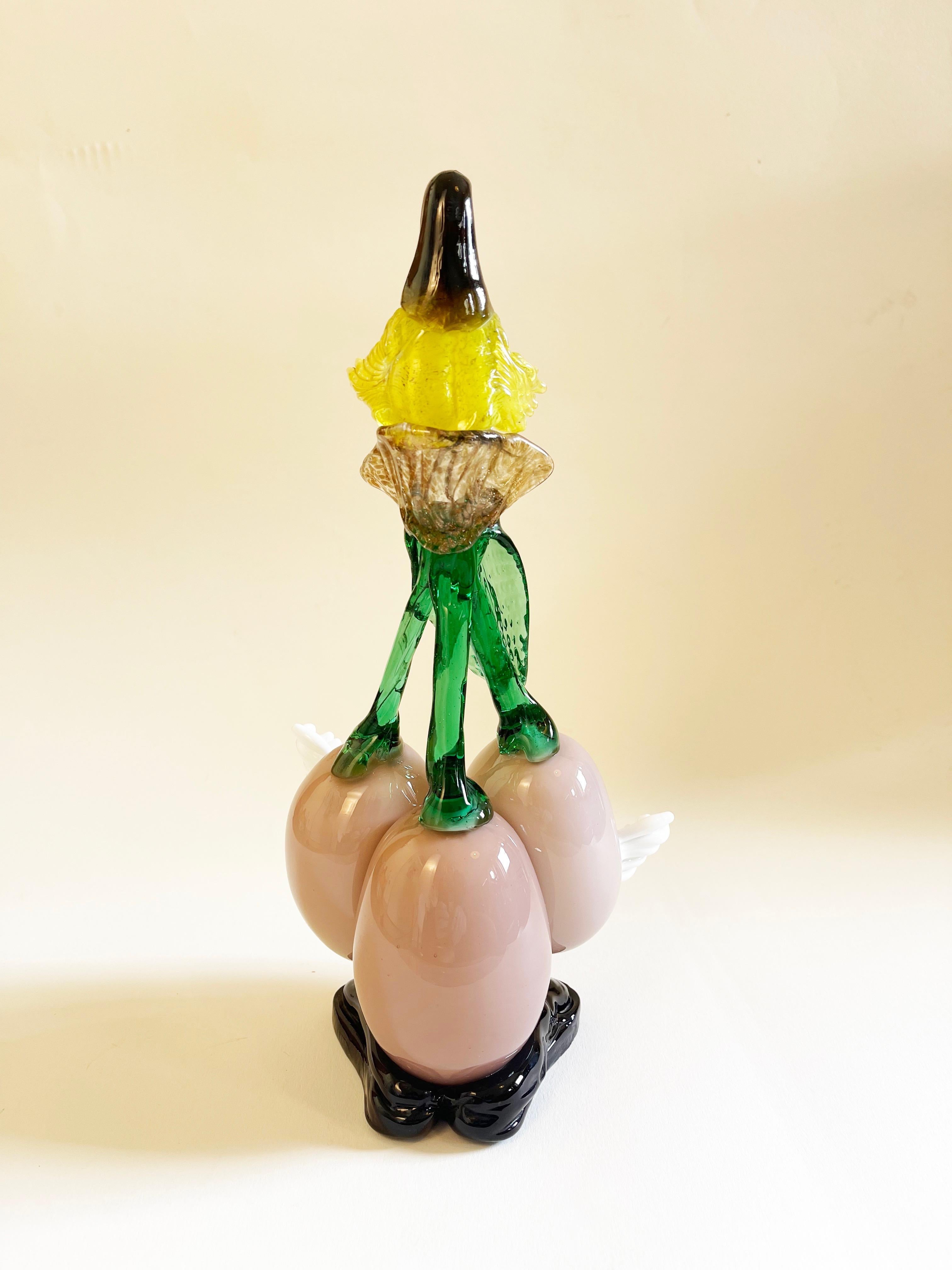 Großer 1960er Murano Glas Clown Obsternte, italienisches Kunstglas (Moderne der Mitte des Jahrhunderts) im Angebot