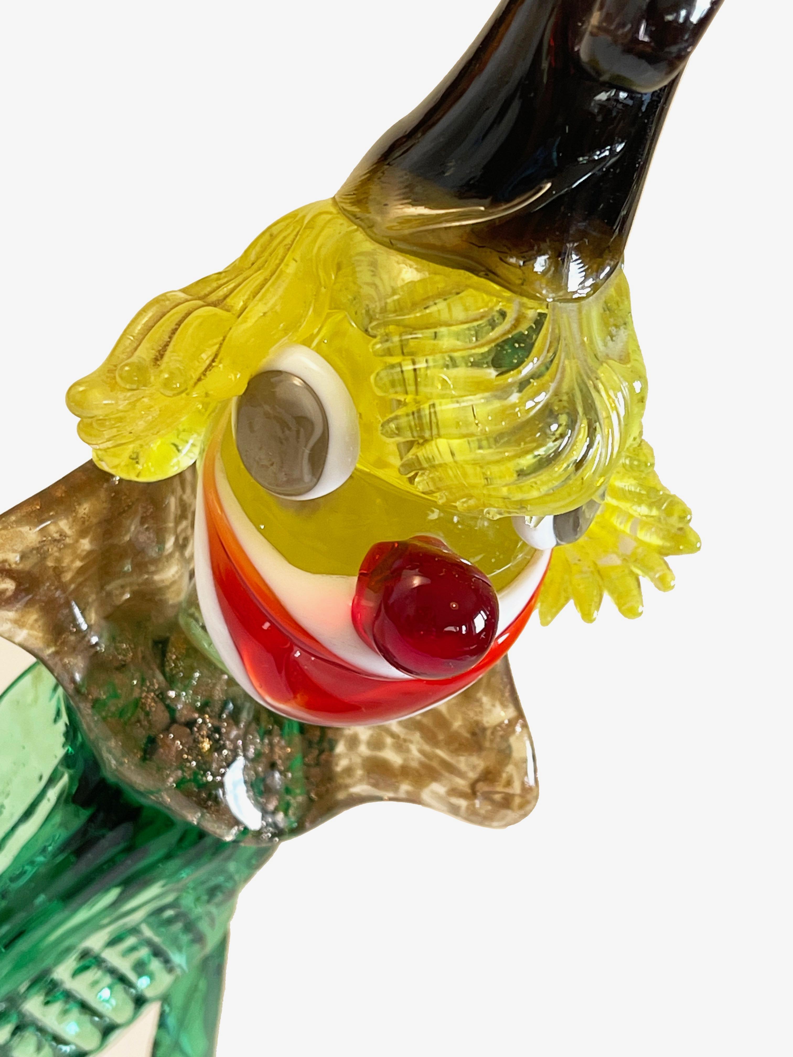 Großer 1960er Murano Glas Clown Obsternte, italienisches Kunstglas (Handgefertigt) im Angebot