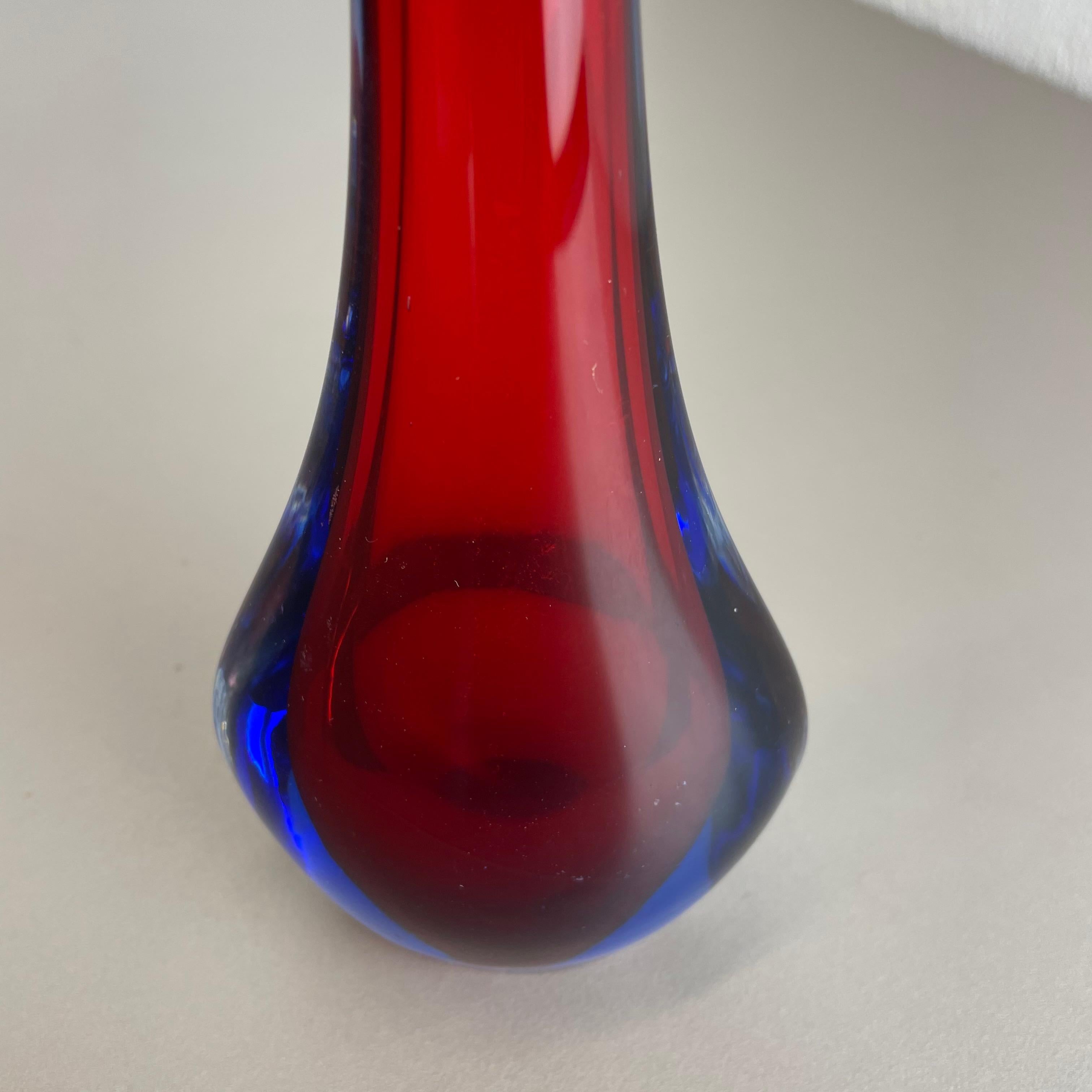 Large 1960s Murano Glass Sommerso 29cm Single-Stem Vase by Flavio Poli, Italy For Sale 7