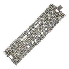 Large 1960s Rhinestone Hollywood Glam Vintage Statement 60s Bracelet Cuff