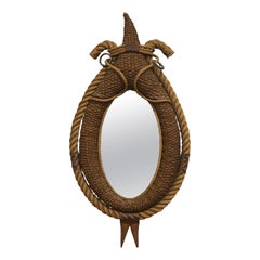Large 1960’s Rope Mirror by Audoux And Minet