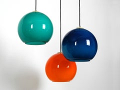 Large 1960s Scandinavian Colorful Bubble Glass Cascade Pendant Lamp