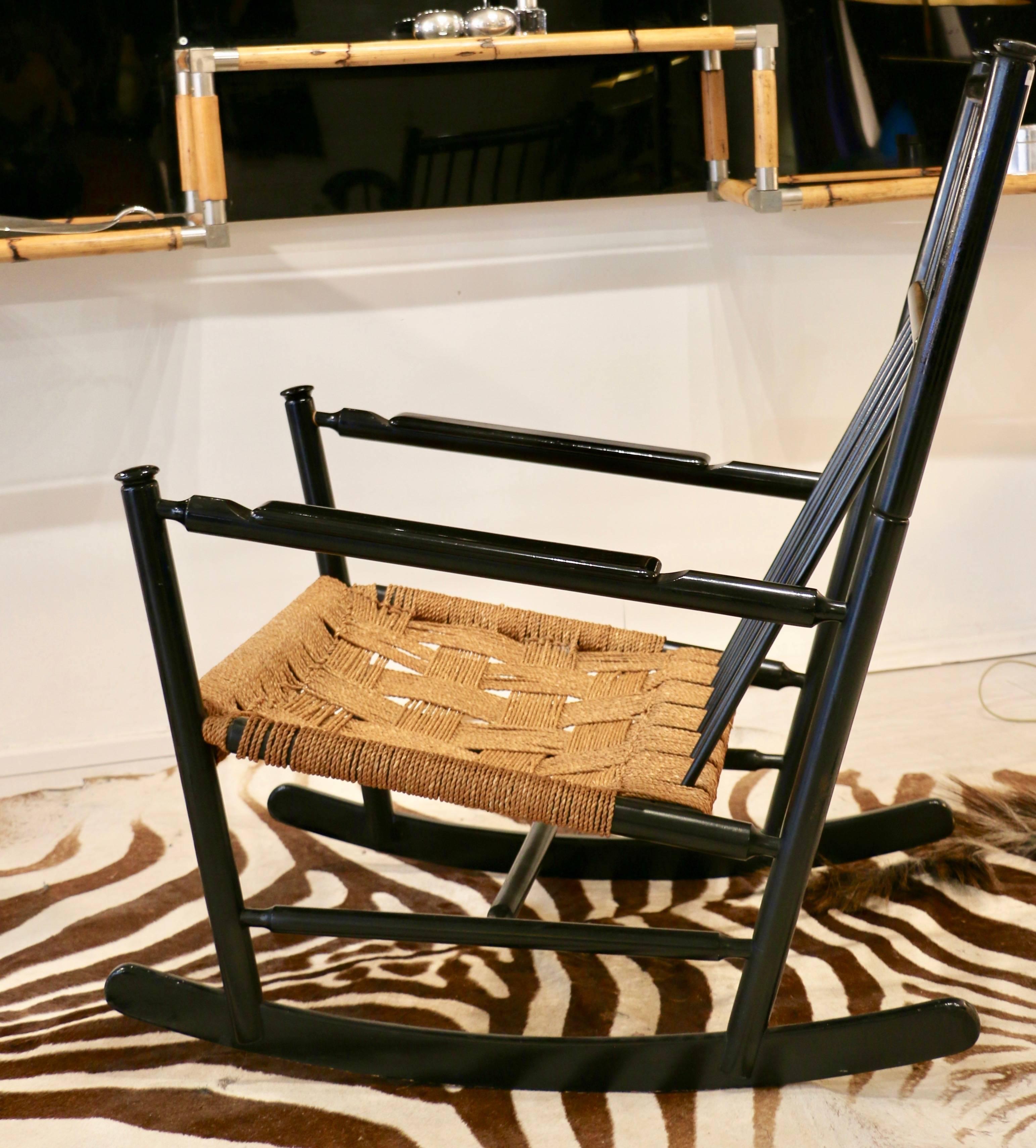 Large 1960s Scandinavian Rocking Chair For Sale 4