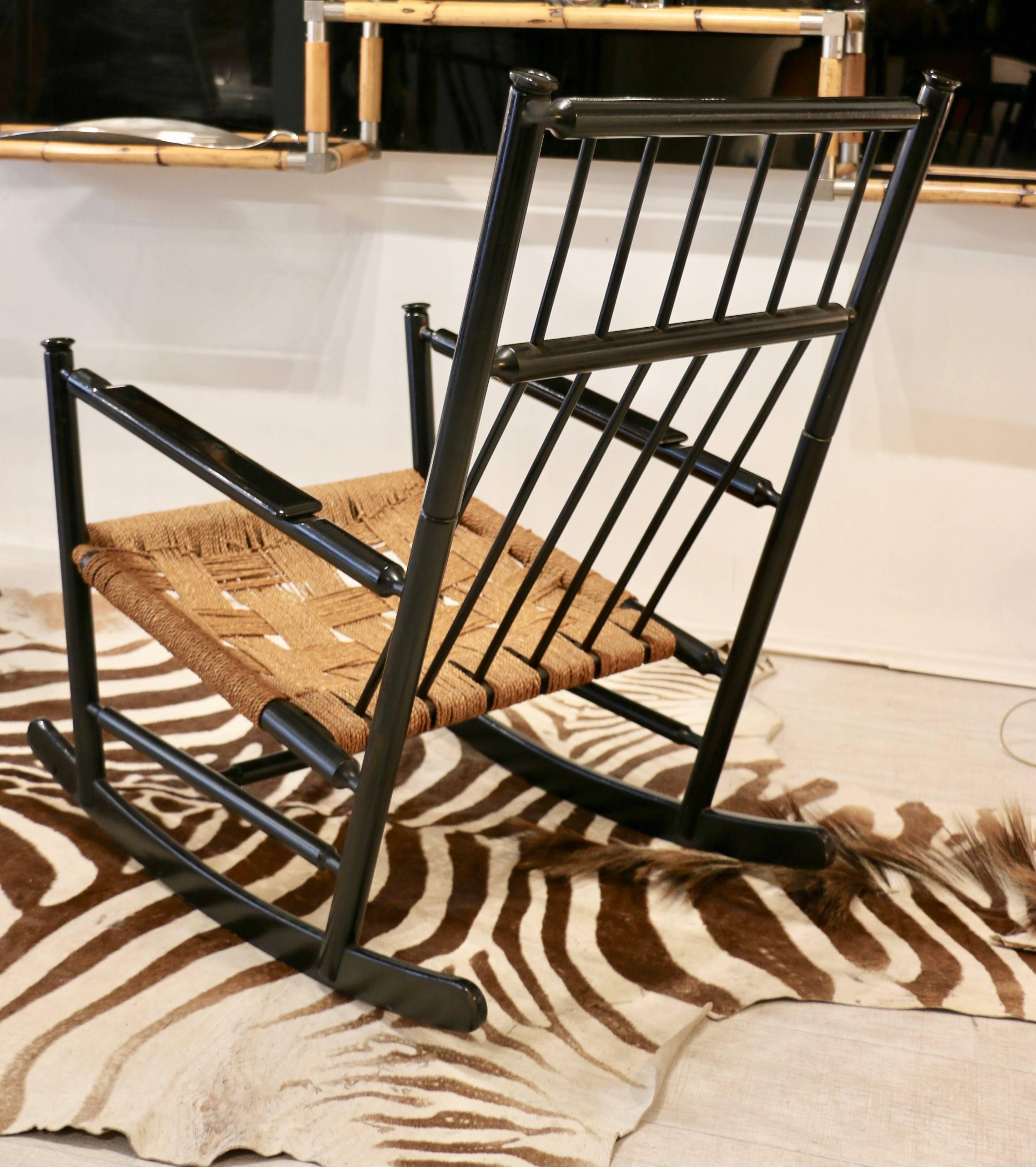Large 1960s Scandinavian Rocking Chair For Sale 5