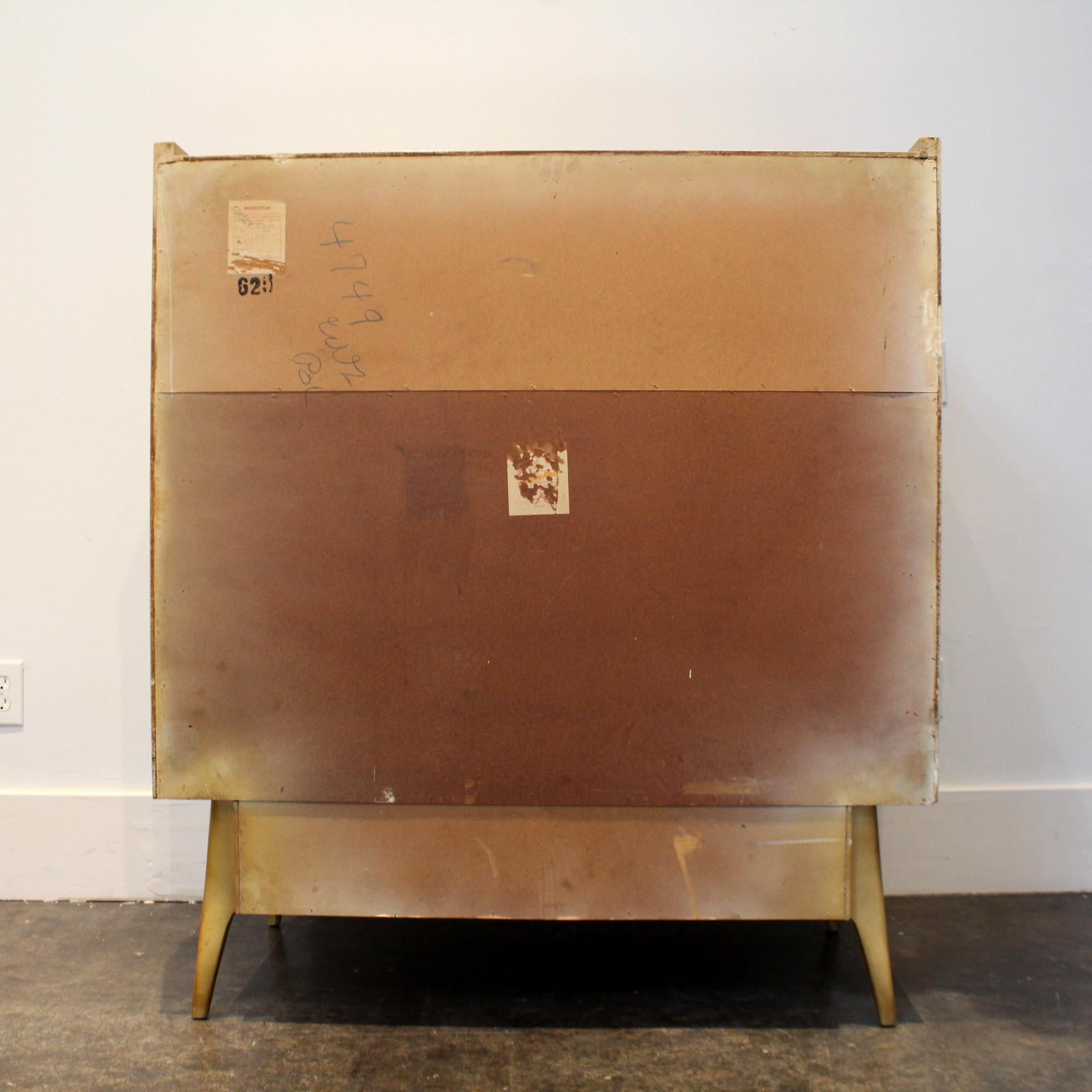 Large 1960s Sculptural High Chest, Maple with Brass Pulls For Sale 2