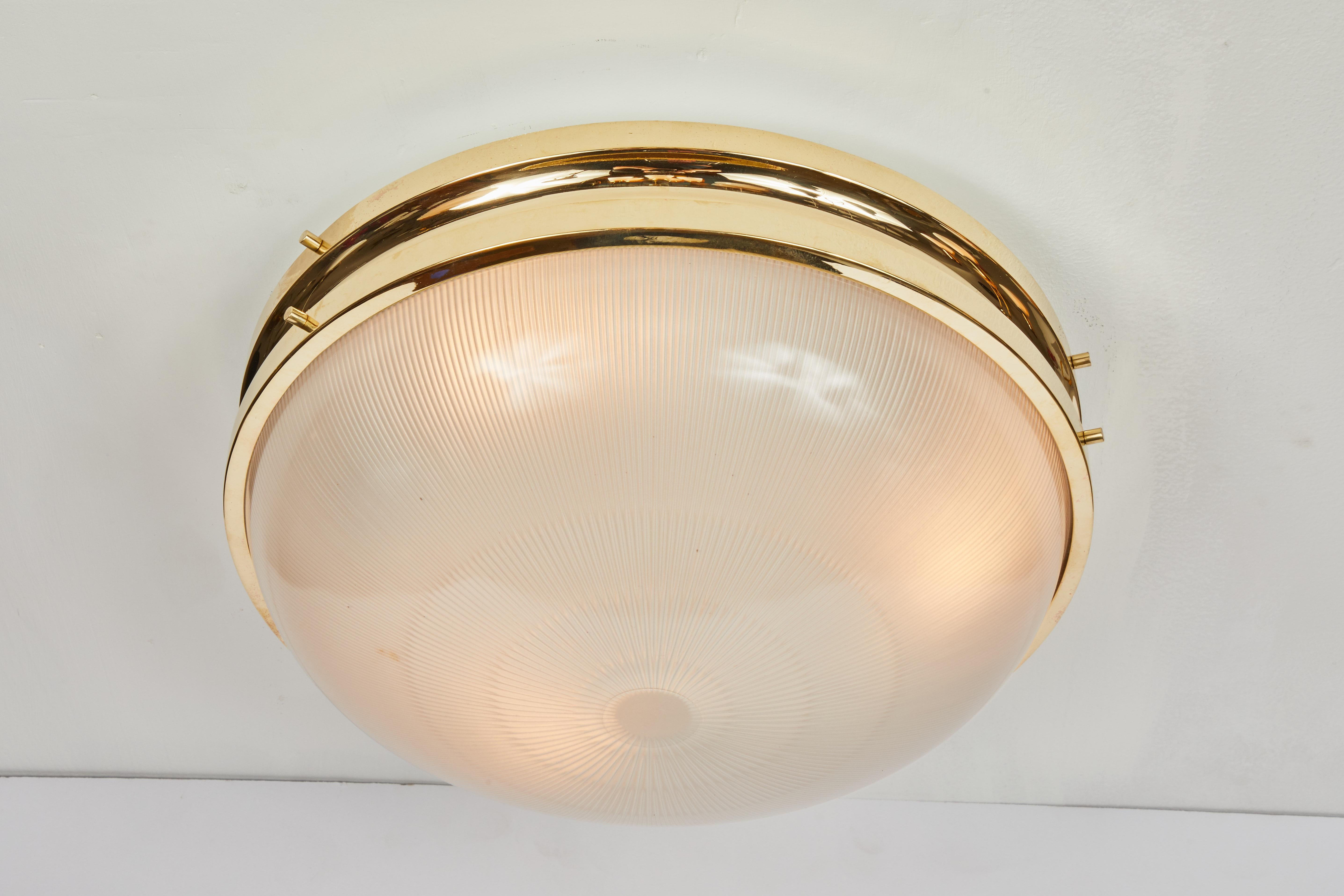 Pressed Large 1960s Sergio Mazza Brass 'Sigma' Lamp for Artemide