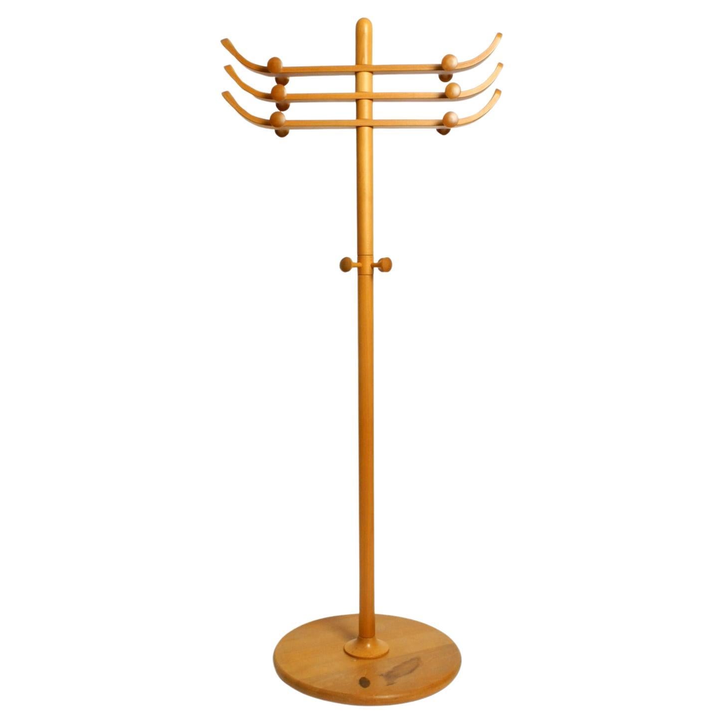 Large 1960s solid beechwood coat rack by Aksel Kjersgaard for Odder Mobler