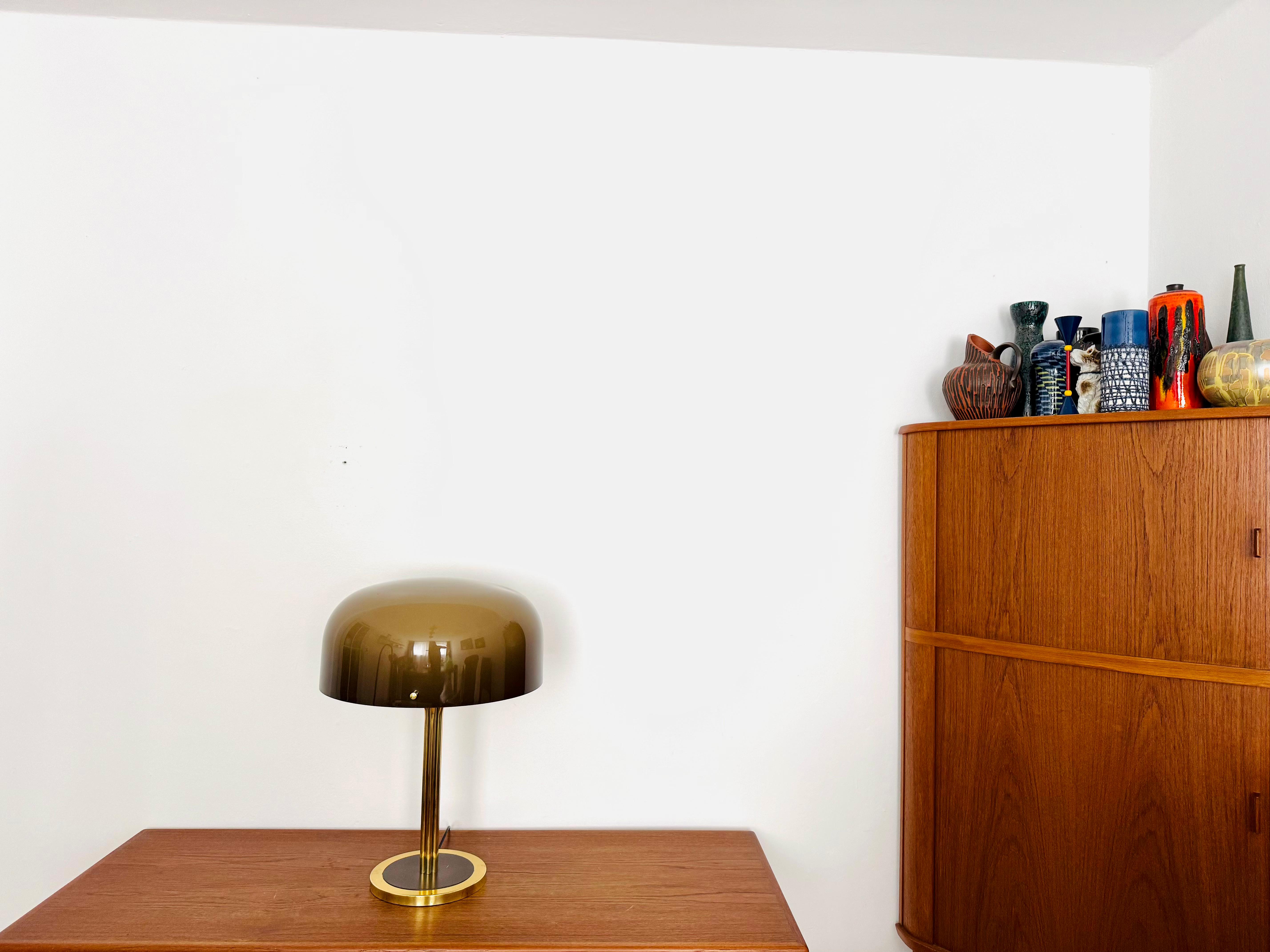 German Large 1960s Space Age Brass Table Lamp For Sale