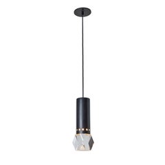 Grande lampe à suspension à facettes Stilnovo des années 1960