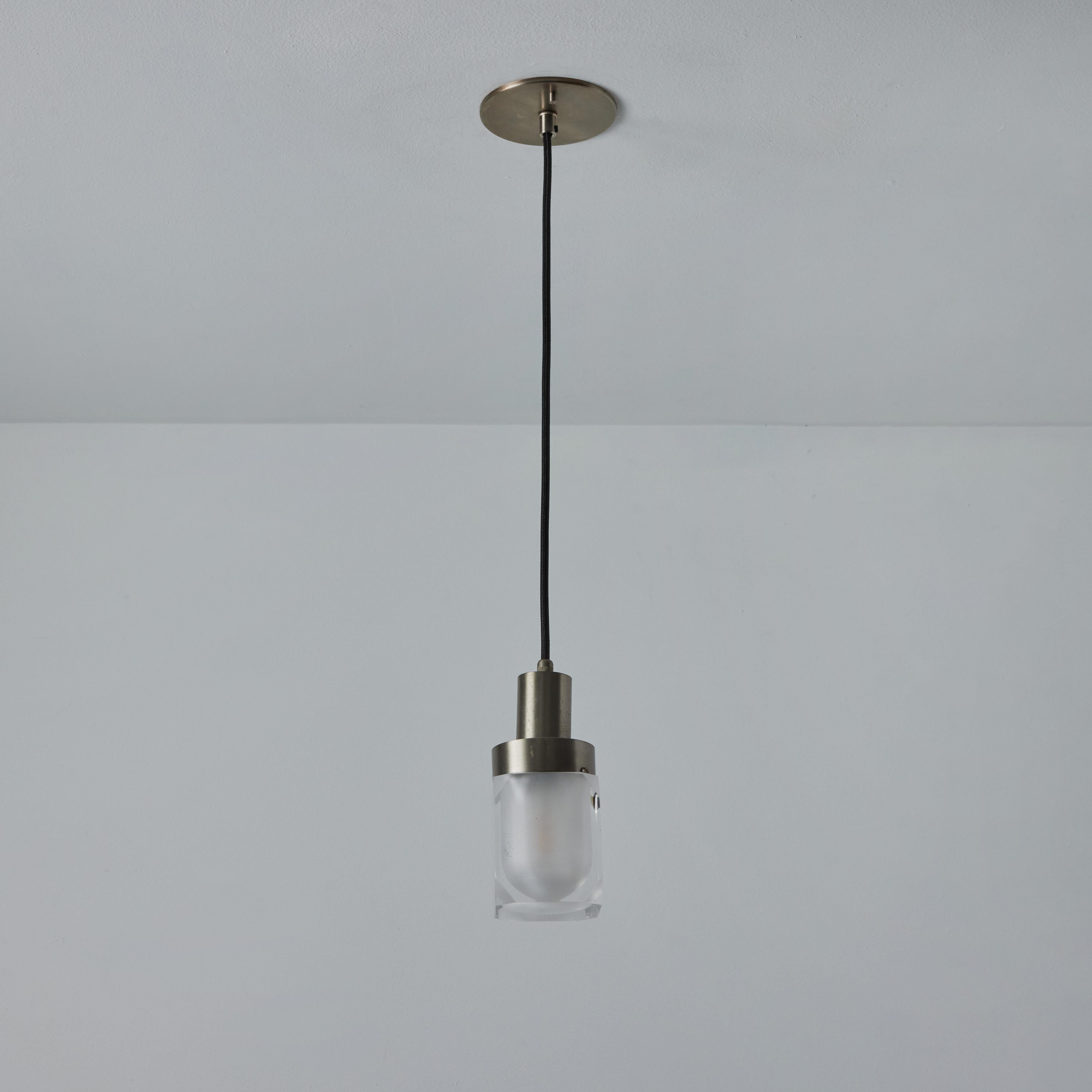Mid-Century Modern Large 1960s Stilnovo Faceted Diffuser Pendant Lamp For Sale