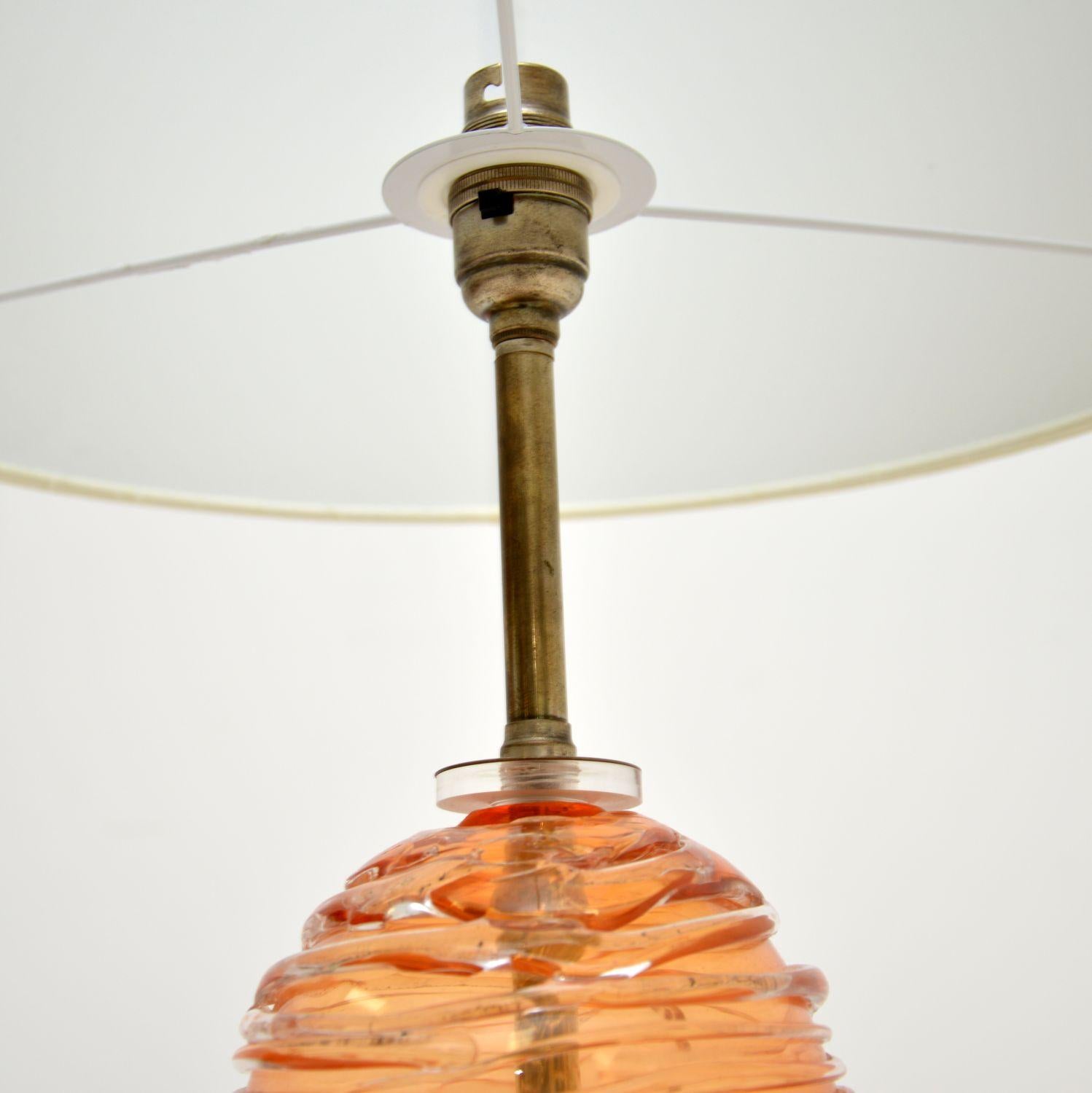 American Large 1960s Vintage Glass Table Lamp