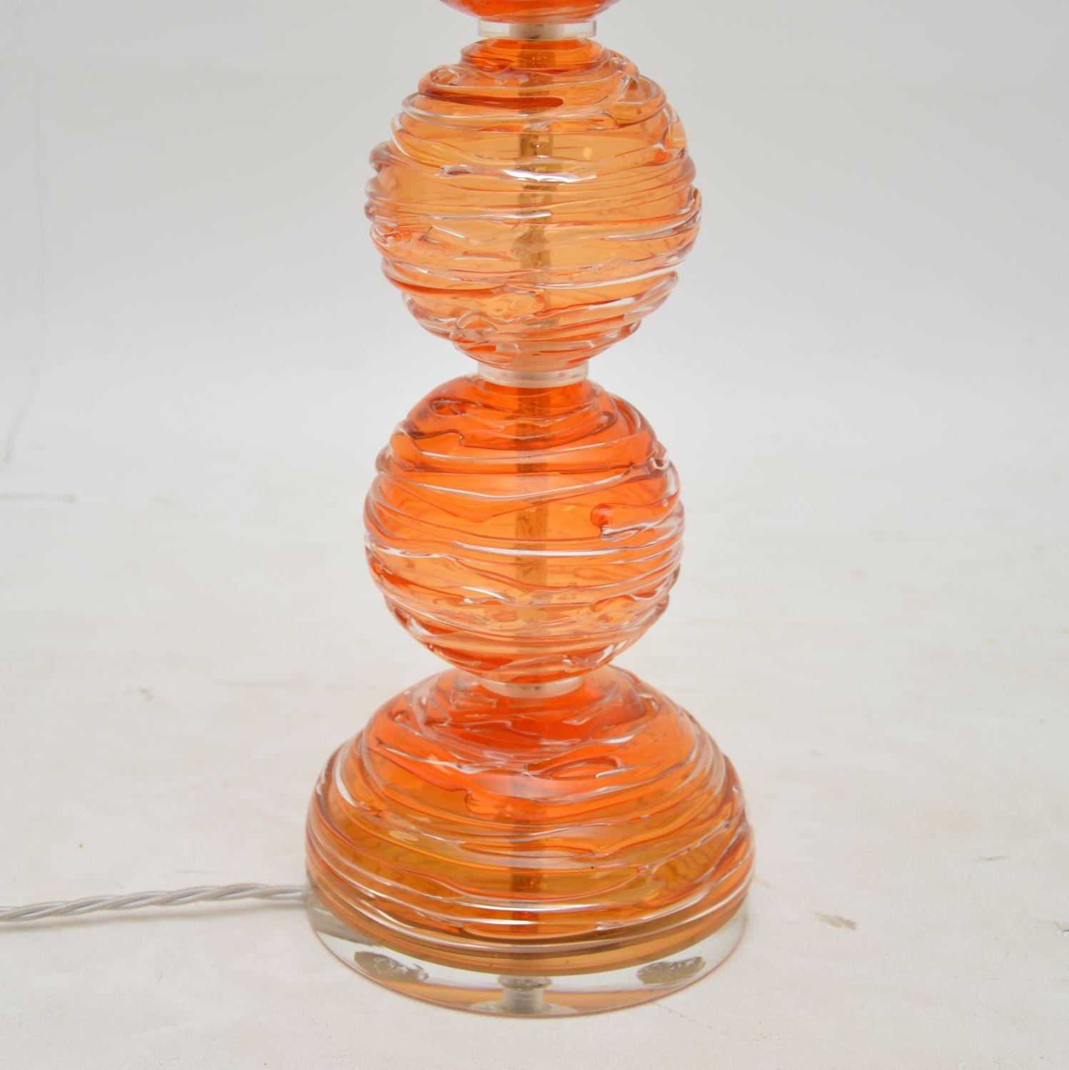 Mid-20th Century Large 1960s Vintage Glass Table Lamp