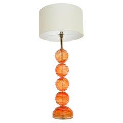 Large 1960s Vintage Glass Table Lamp