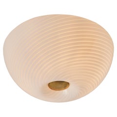 Large 1960s Vistosi Blown Murano Brass and Glass Wall or Ceiling Light