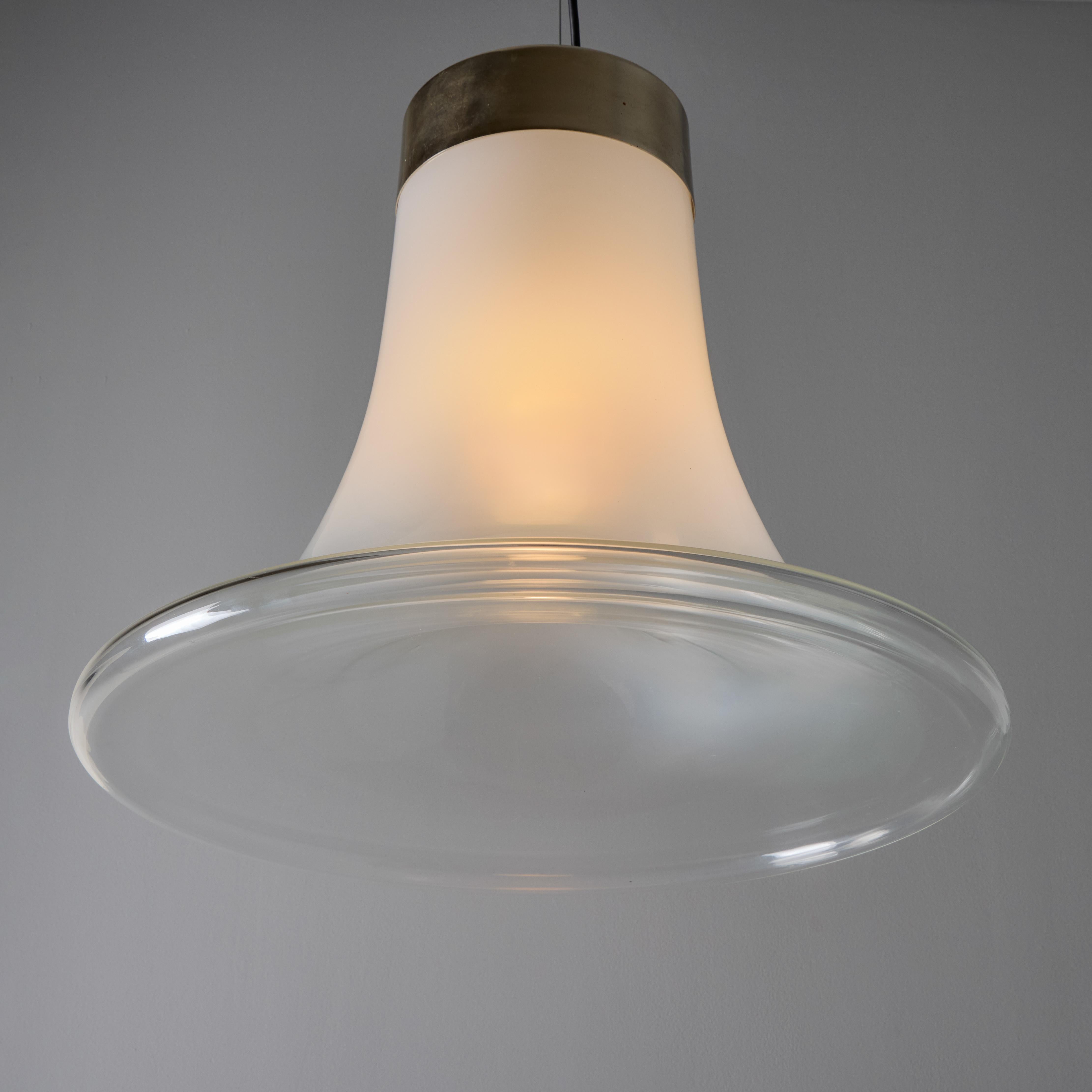 Grande lampada a sospensione in vetro di Murano soffiato Vistosi Model #L261 