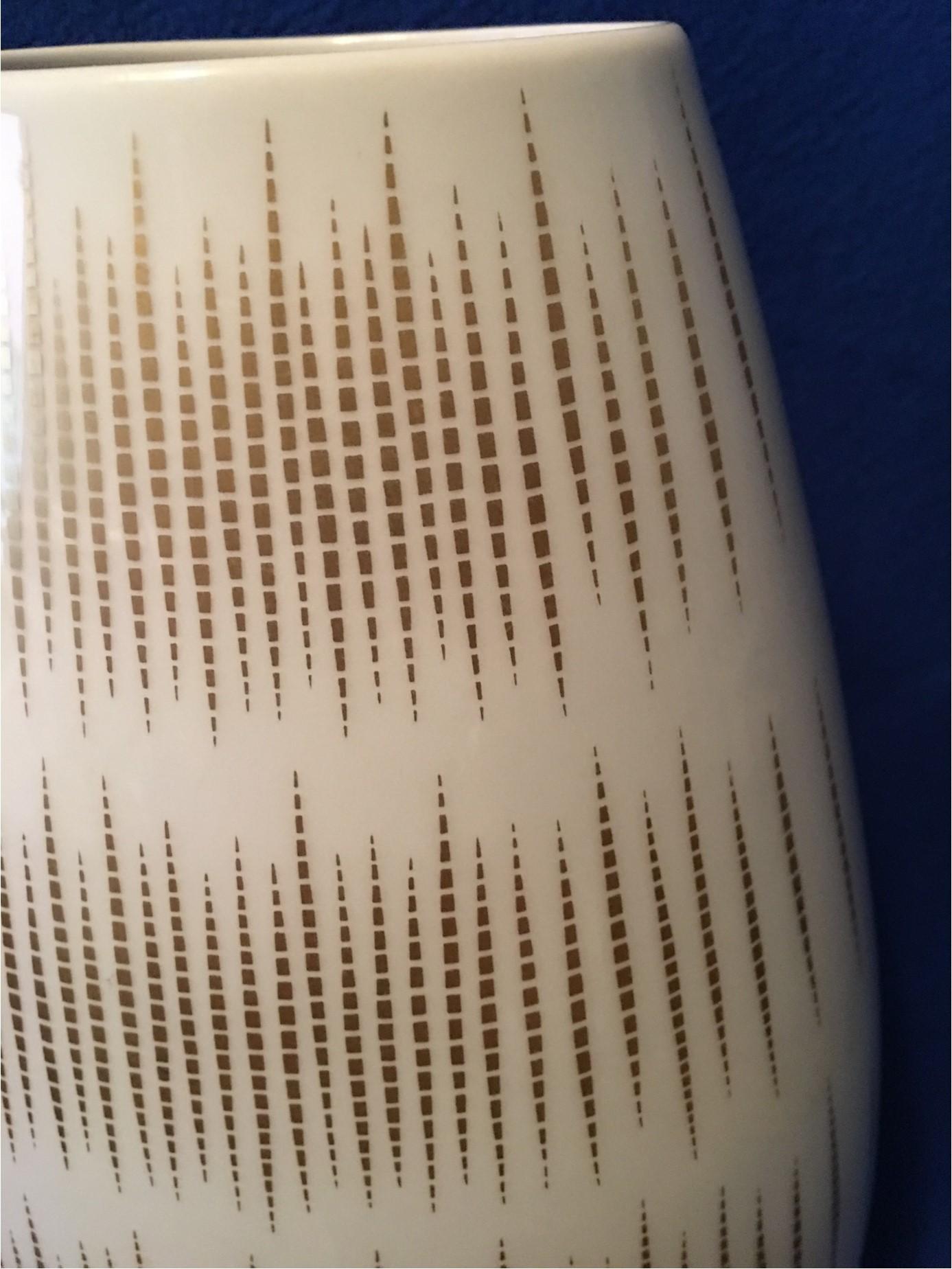 monochromatic vase golden stripes