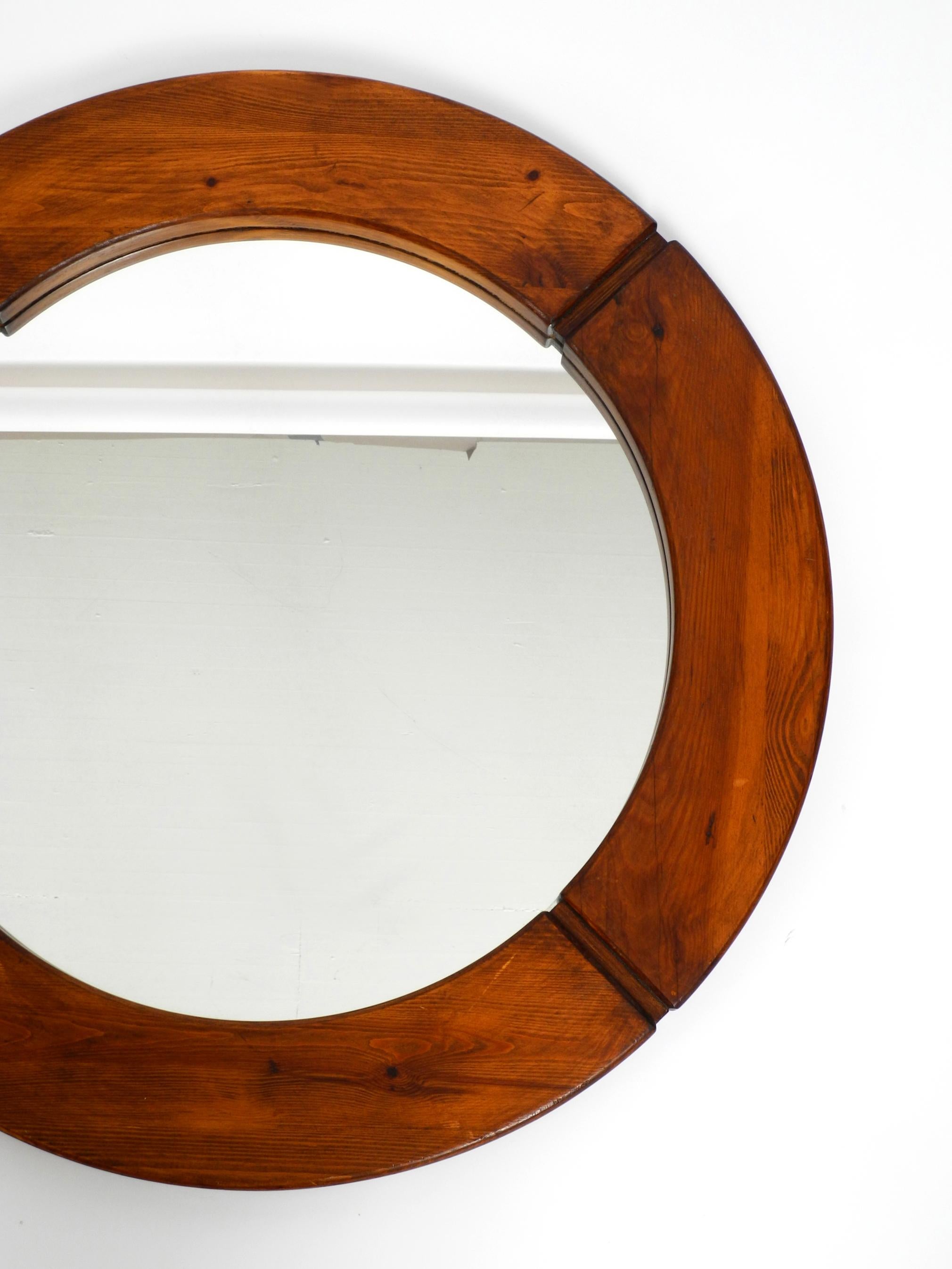 Swedish Large 1960s Wood Wall Mirror by Pedersen and Hansen for Masonite, Sweden