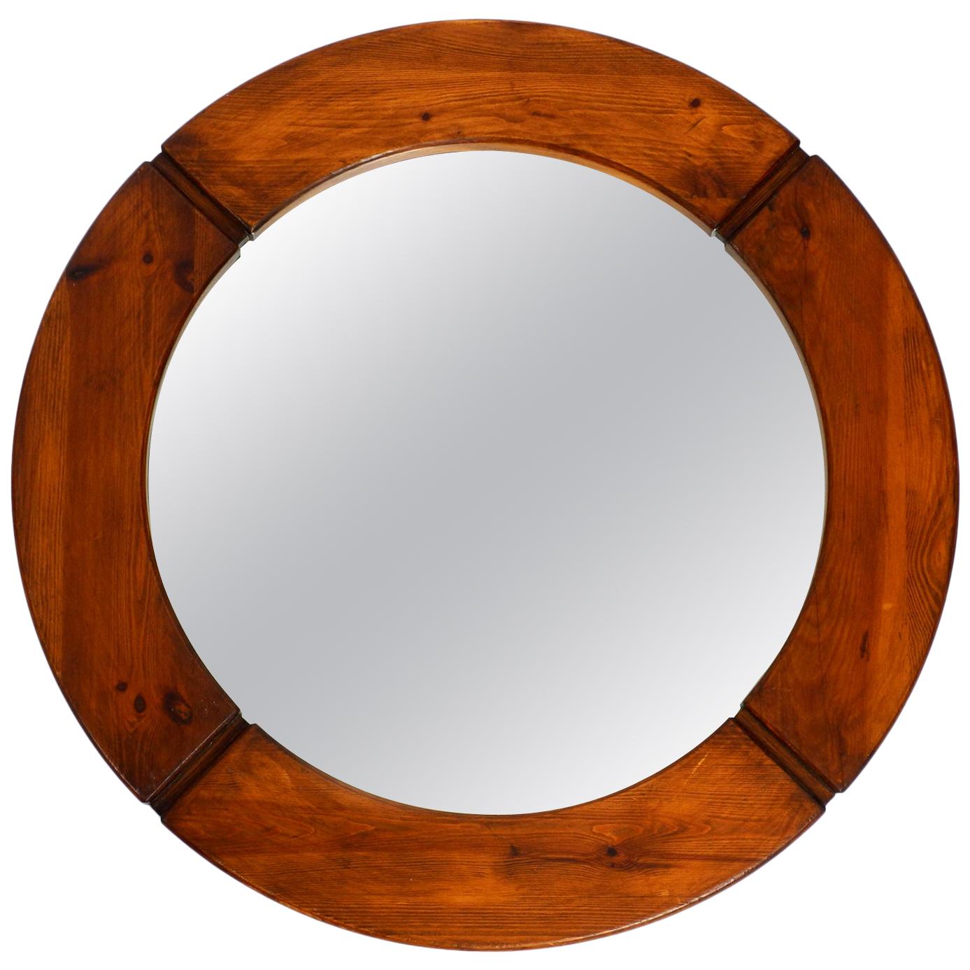 Large 1960s Wood Wall Mirror by Pedersen and Hansen for Masonite, Sweden