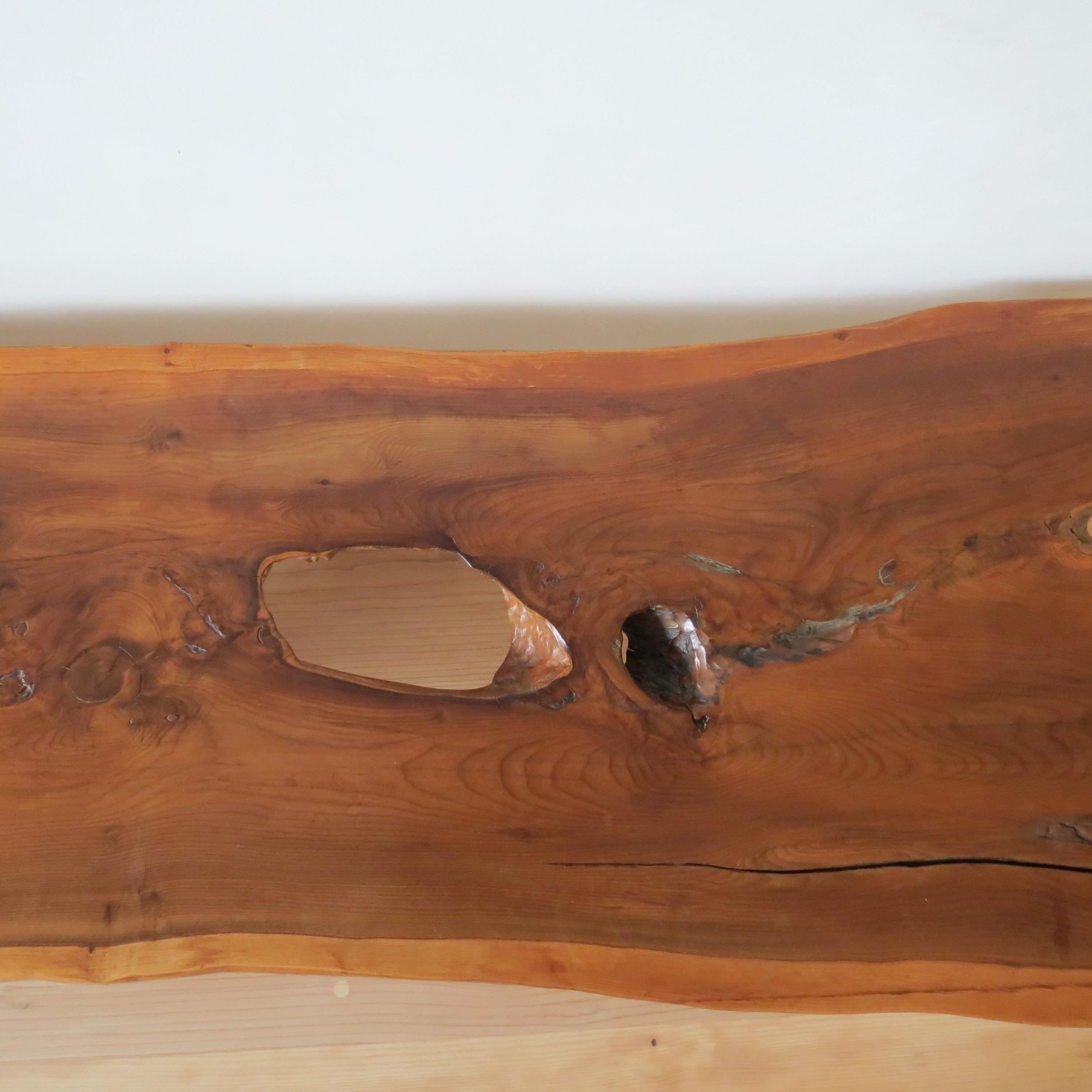 Large 1960s Yew Wood Waney Edge Live Edge Natural Coffee Table 1