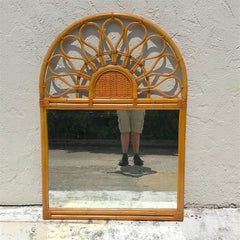 Large 1970s Bamboo Mirror