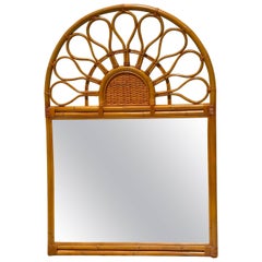 Large 1970s Bamboo Mirror 