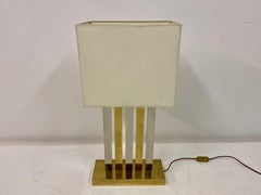 Large 1970s Brass and Chrome Table Lamp
