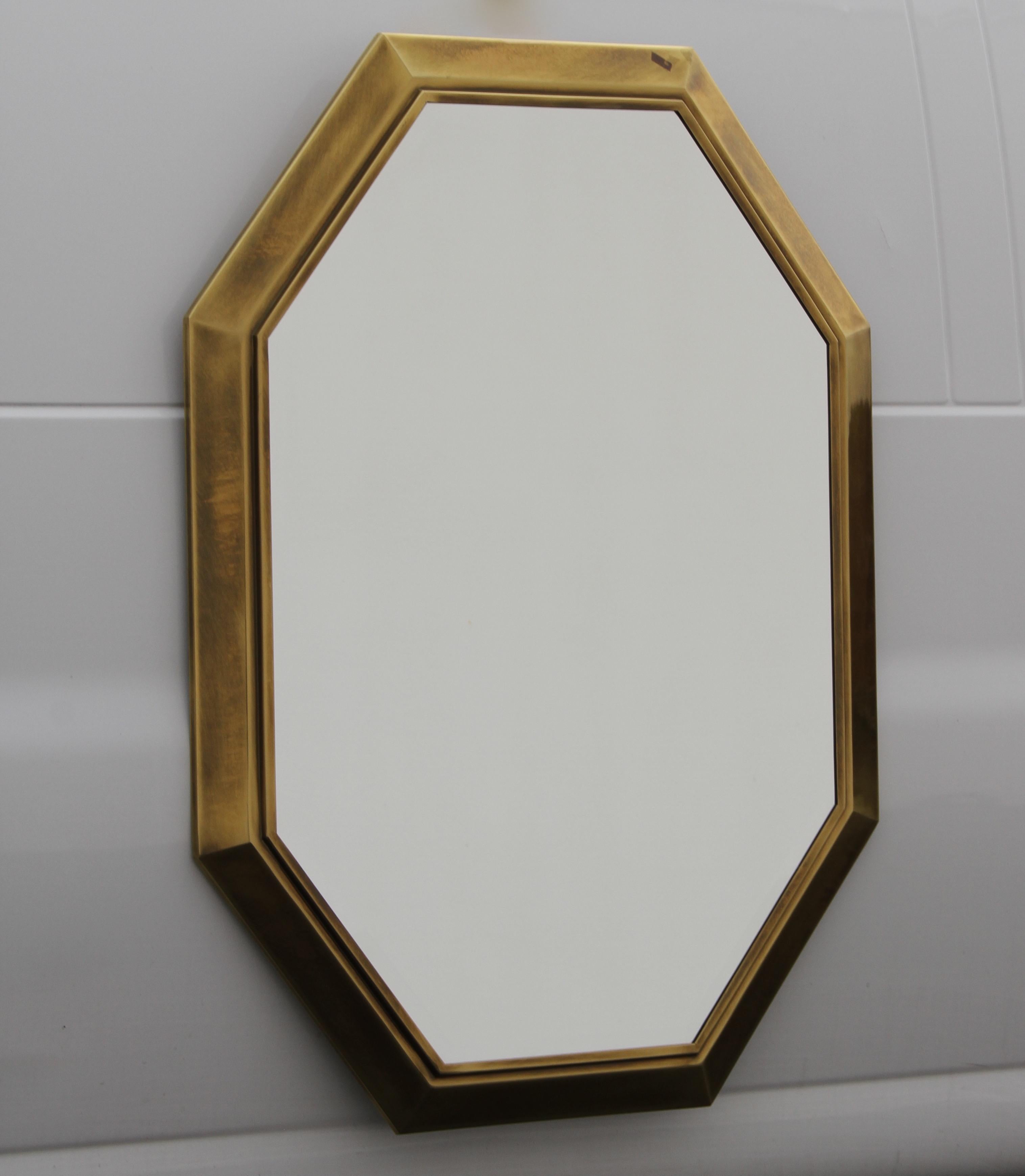 brass octagonal mirror