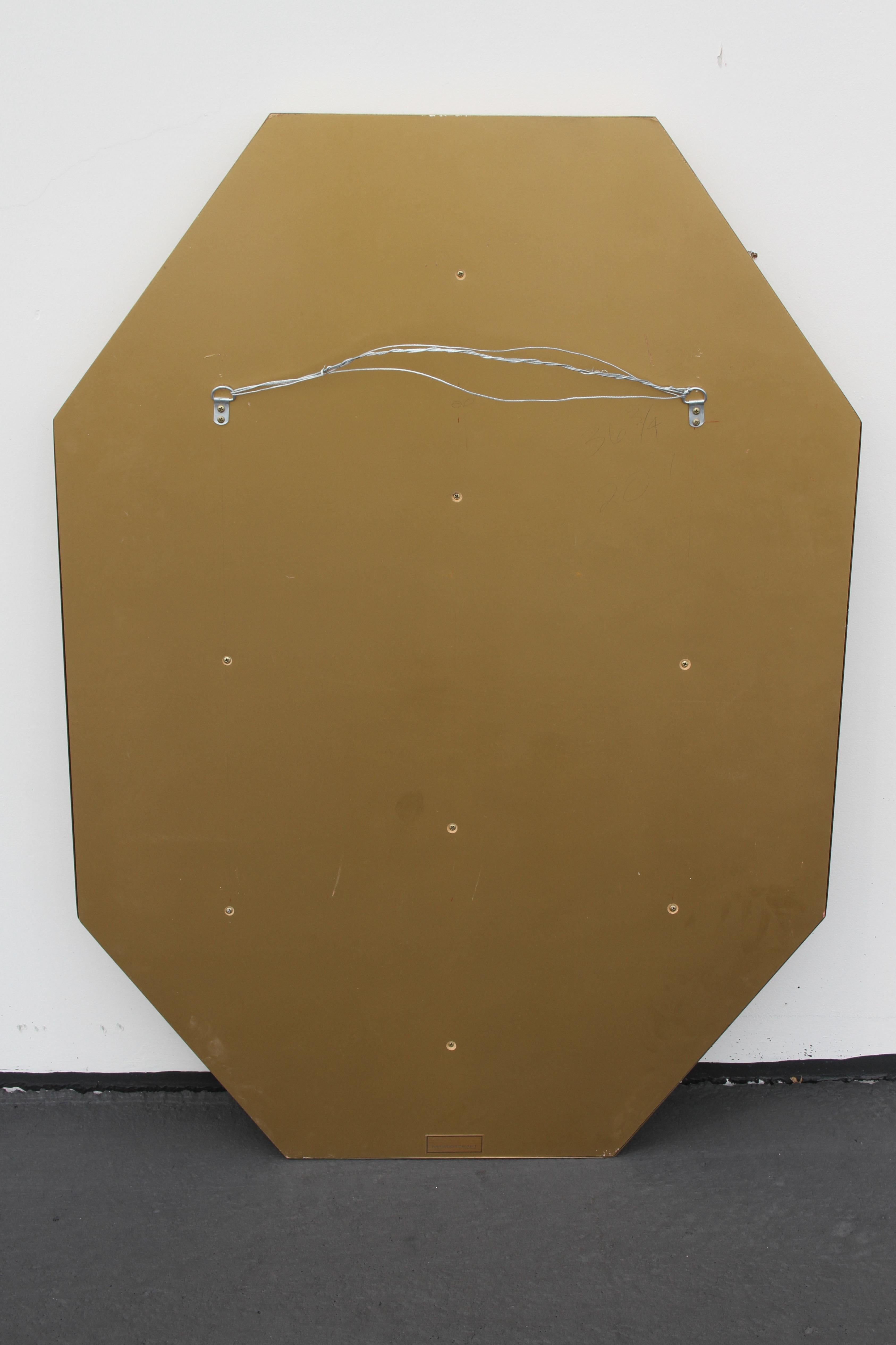Large 1970s Brass Mastercraft Octagonal Mirror In Good Condition In St. Louis, MO