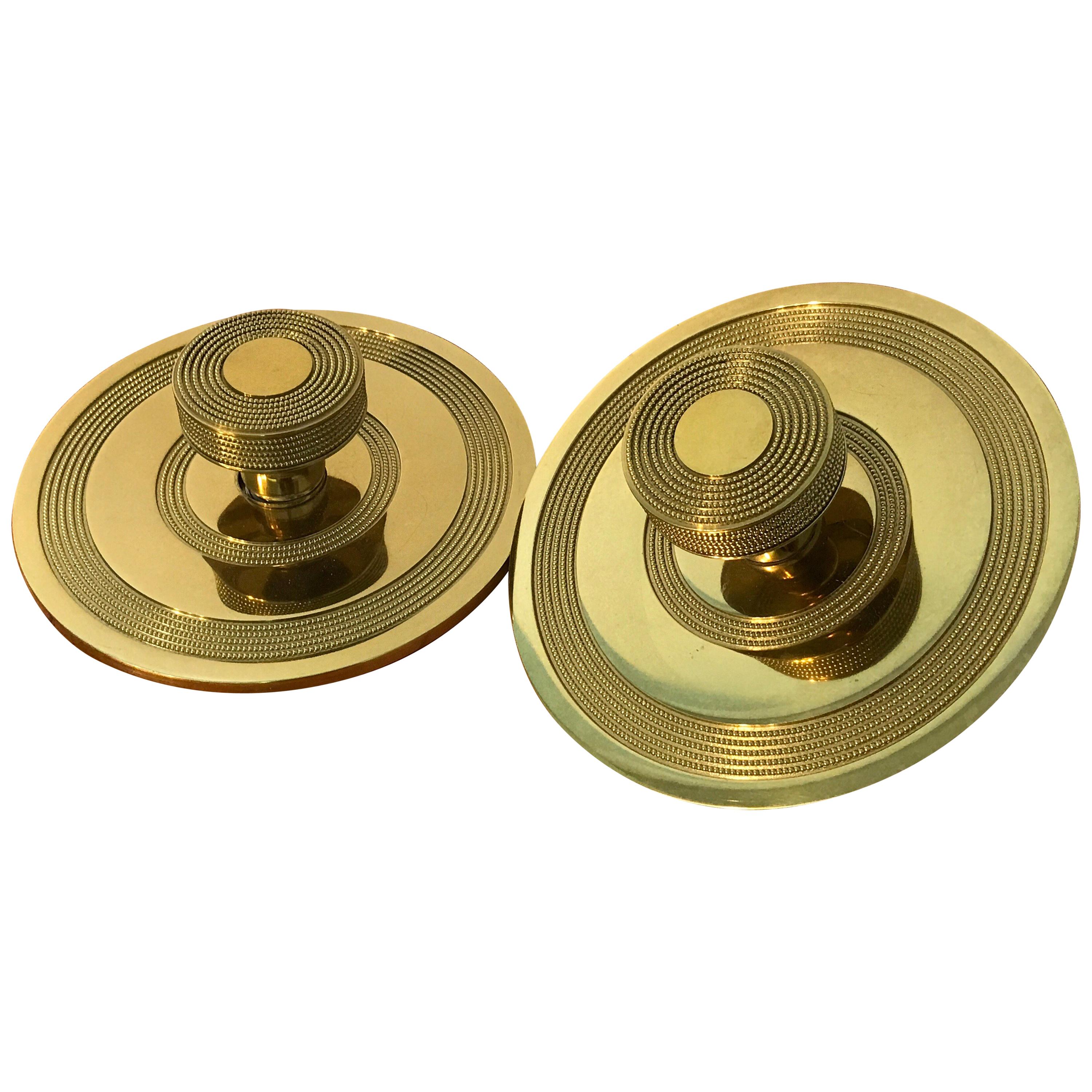 Large 1970s "Calcutta" Brass Door Knob by Schlage