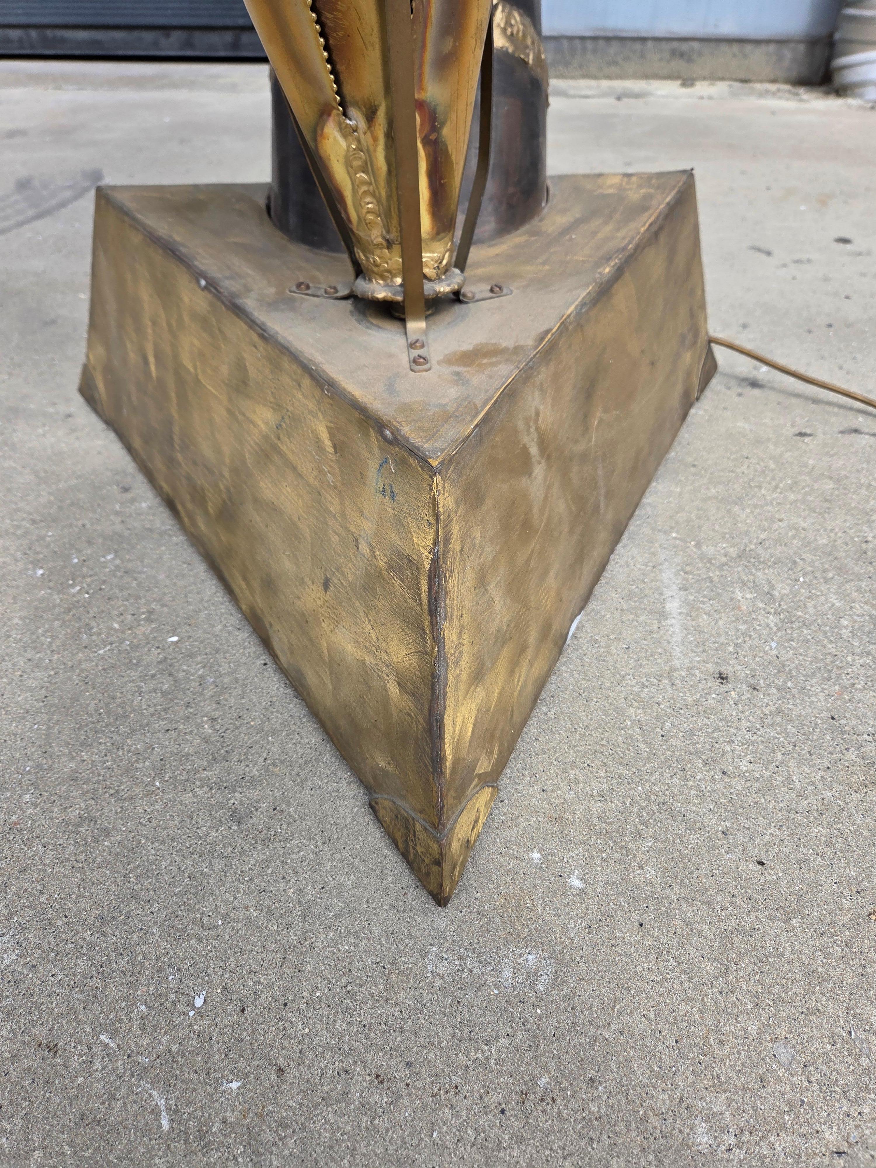 Brass Large 1970's coconut palm by Maison Honore Paris For Sale