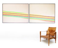 Large 1970s Color Field Acrylic Diptych on Canvas by John Plumb (1927–2008)