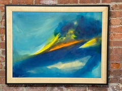 Large 1970s Color Wave Abstract Painting