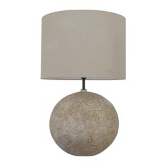 Large 1970s English Ceramic Sphere Table Lamp with Paisley Pattern Inc Shade