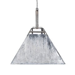 Large 1970s European Industrial Pendant Chandelier
