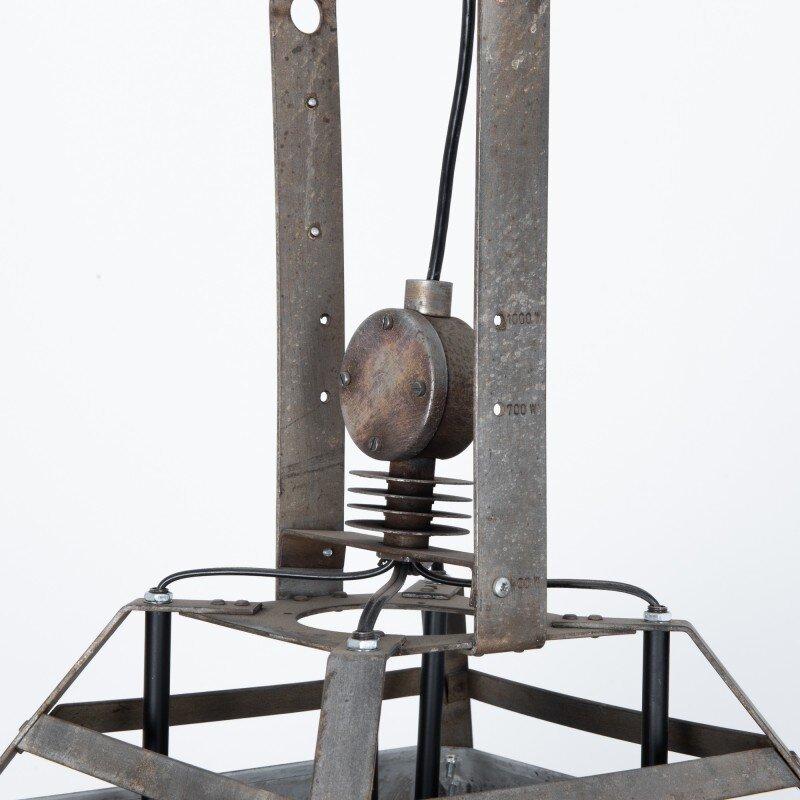 Czech Large 1970s European Industrial Pendant Chandelier For Sale