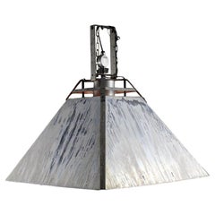 Large 1970s European Industrial Pendant Chandelier