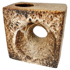 Grande vaso a forma di cubo di lava grassa degli anni '70 di Marius van Woerden per Vest, Paesi Bassi